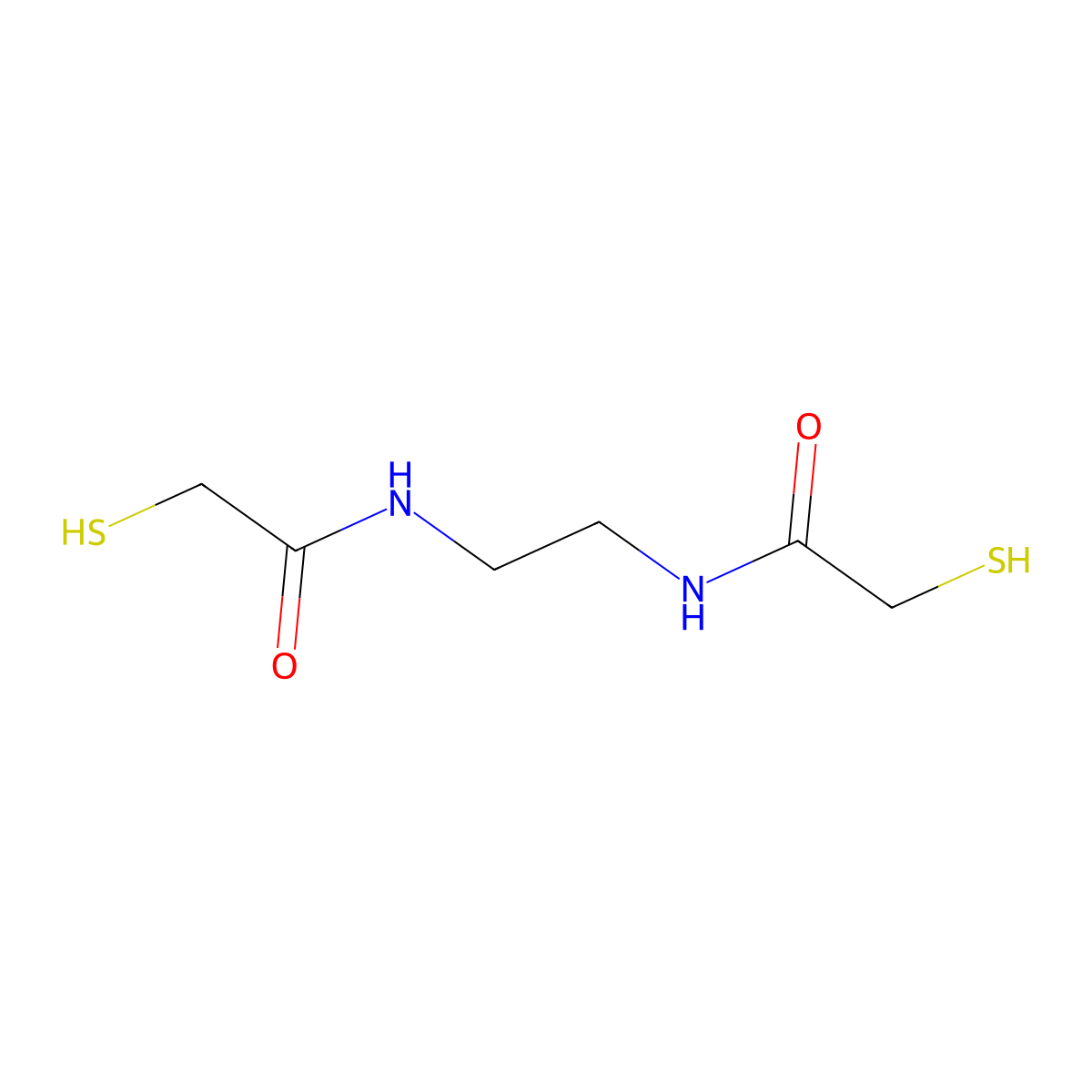 Ethylene bis mercaptoacetamide molecular structure, CAS 692-93-3