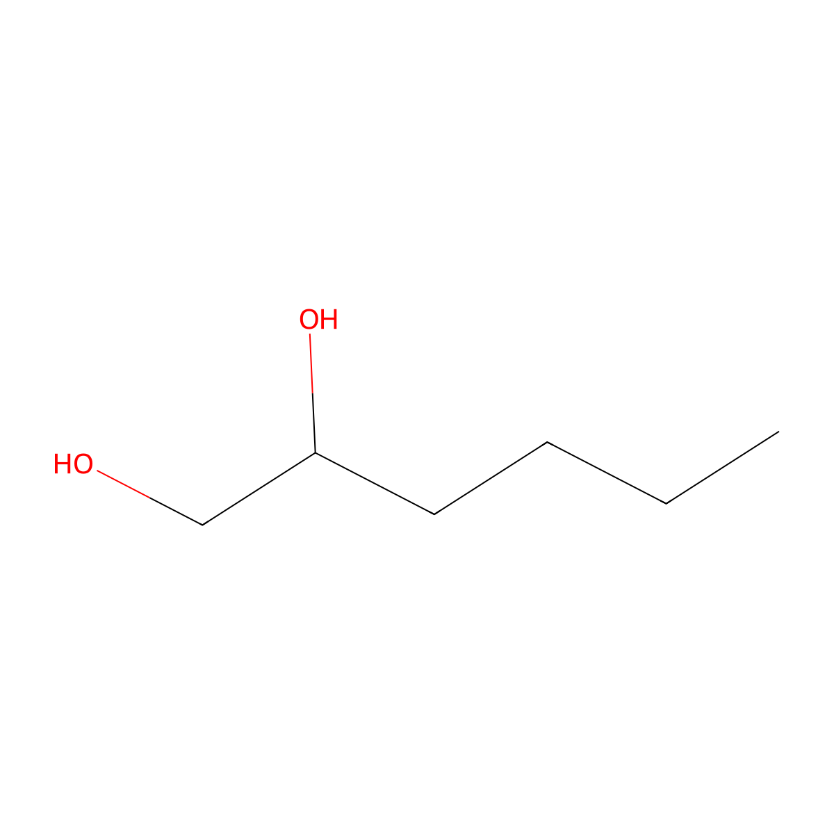 1,2-Hexanediol molecular structure, CAS 6920-22-5