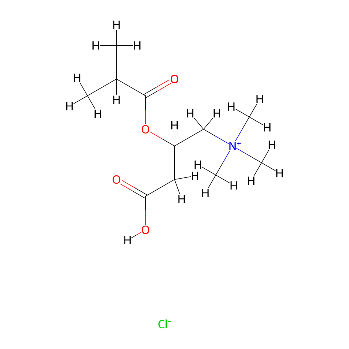 Isobutyryl-L-carnitine chloride molecular structure, CAS 6920-31-6
