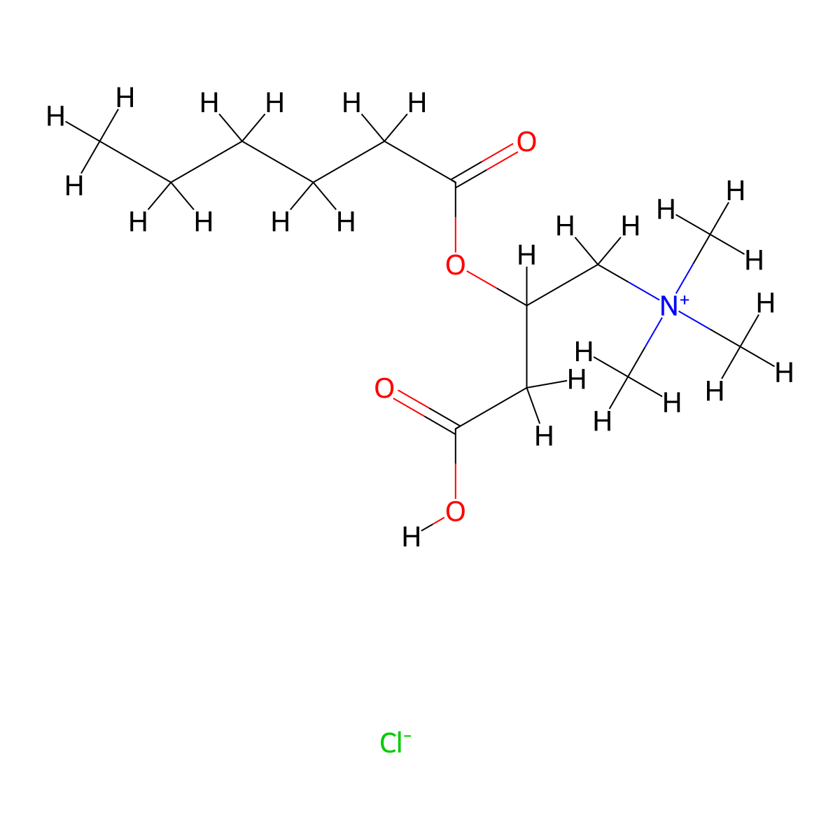 DL-Hexanoylcarnitine chloride molecular structure, CAS 6920-35-0