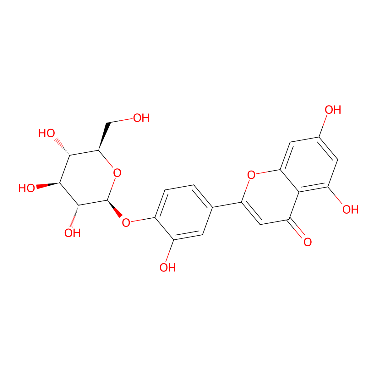 luteolin 4'-O-glucoside molecular structure, CAS 6920-38-3