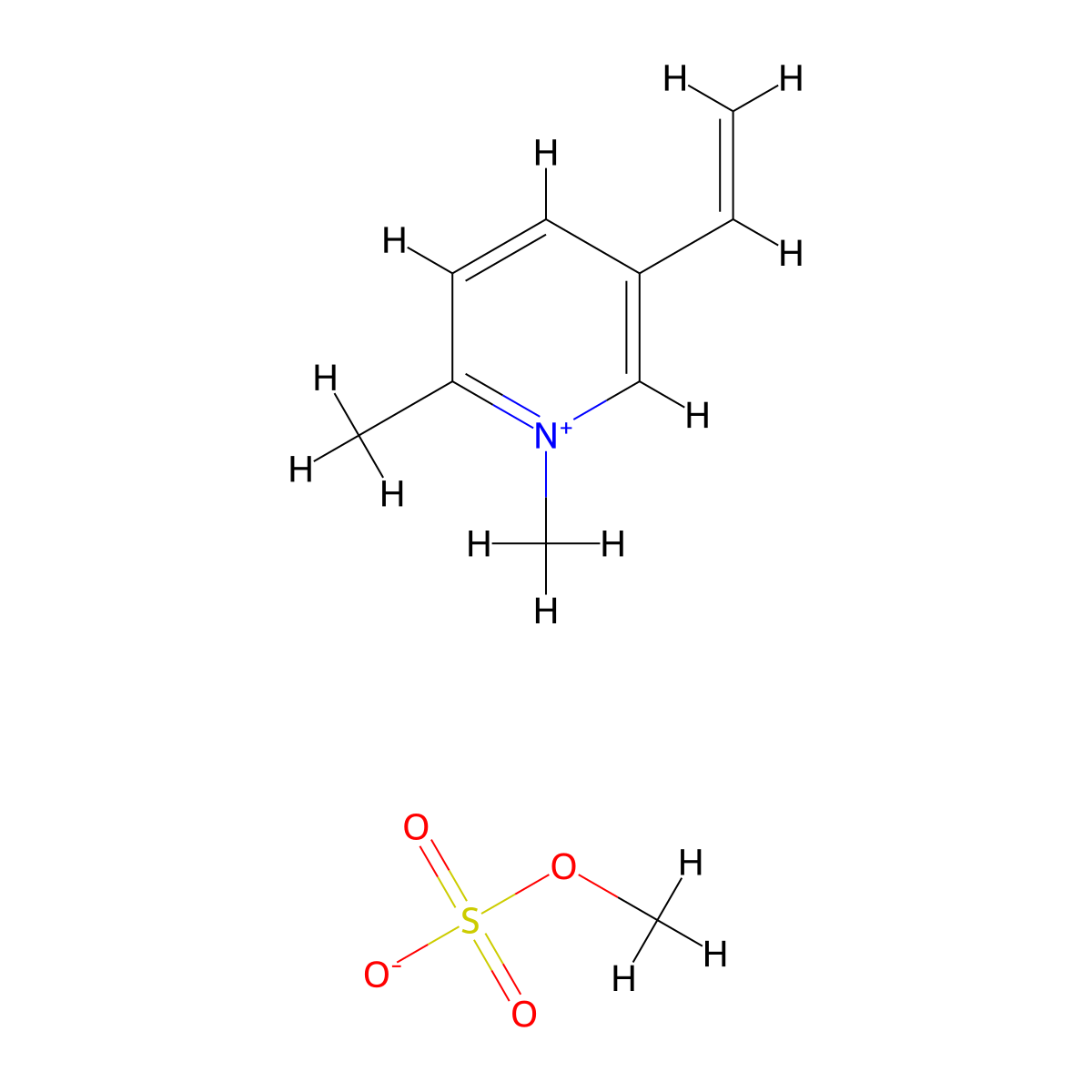 1,2-Dimethyl-5-vinylpyridinium methyl sulfate molecular structure, CAS 6920-97-4