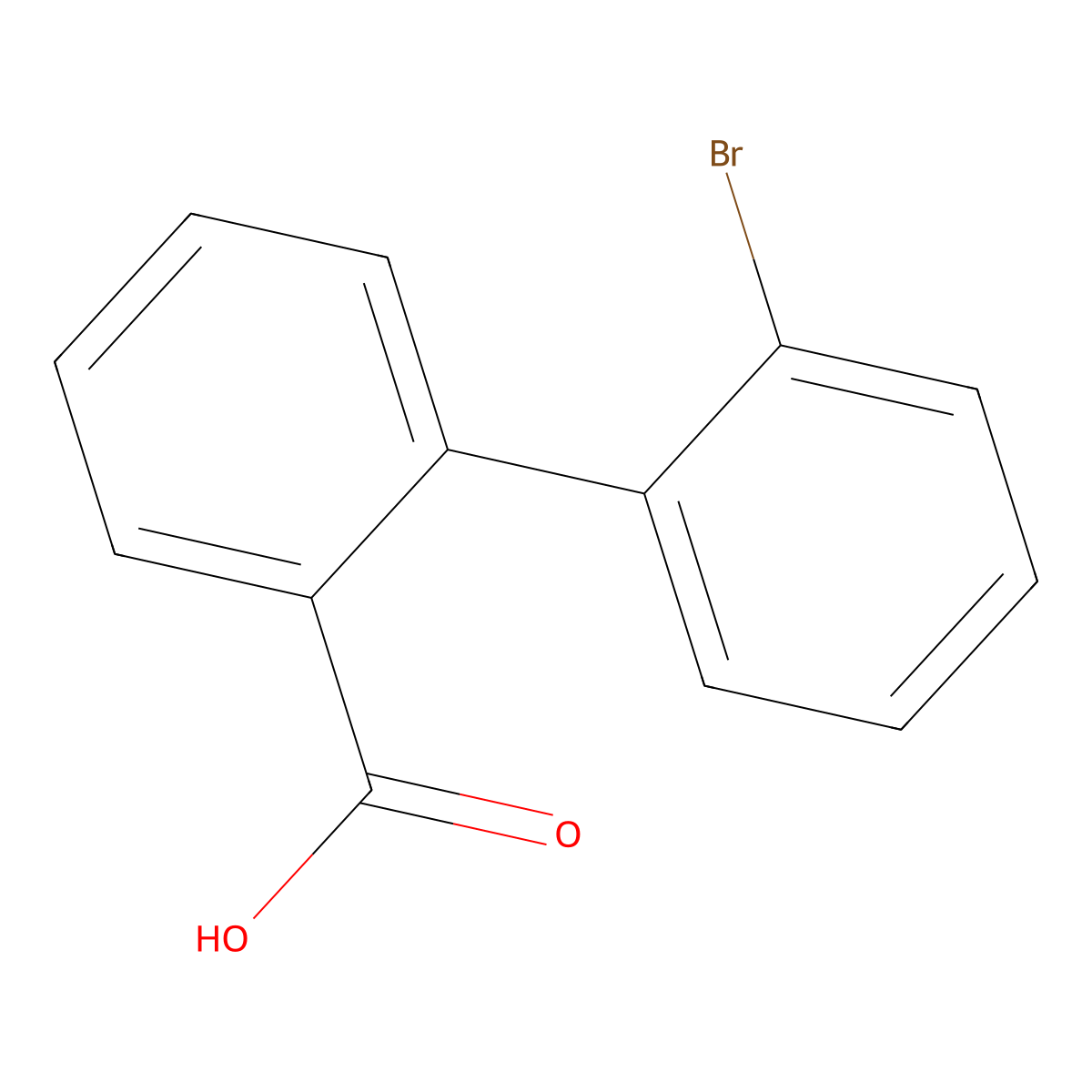 2'-Bromo-[1,1'-biphenyl]-2-carboxylic acid molecular structure, CAS 69200-16-4