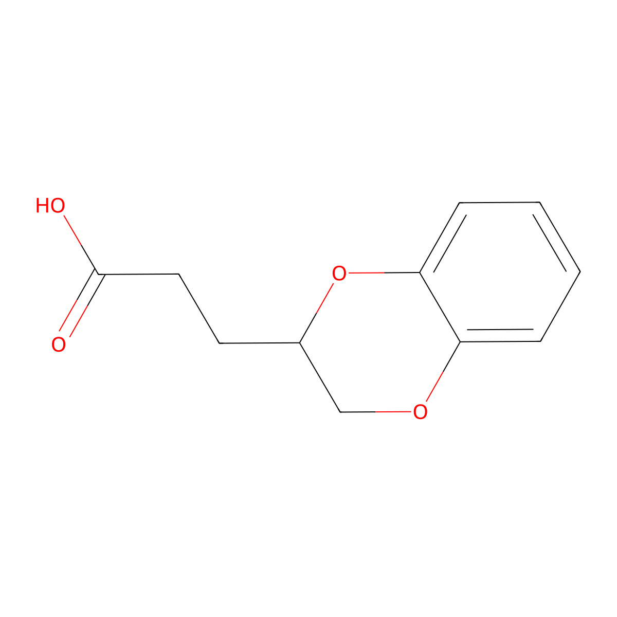 3-(2,3-Dihydro-1,4-benzodioxin-2-yl)propanoic acid molecular structure, CAS 69200-76-6