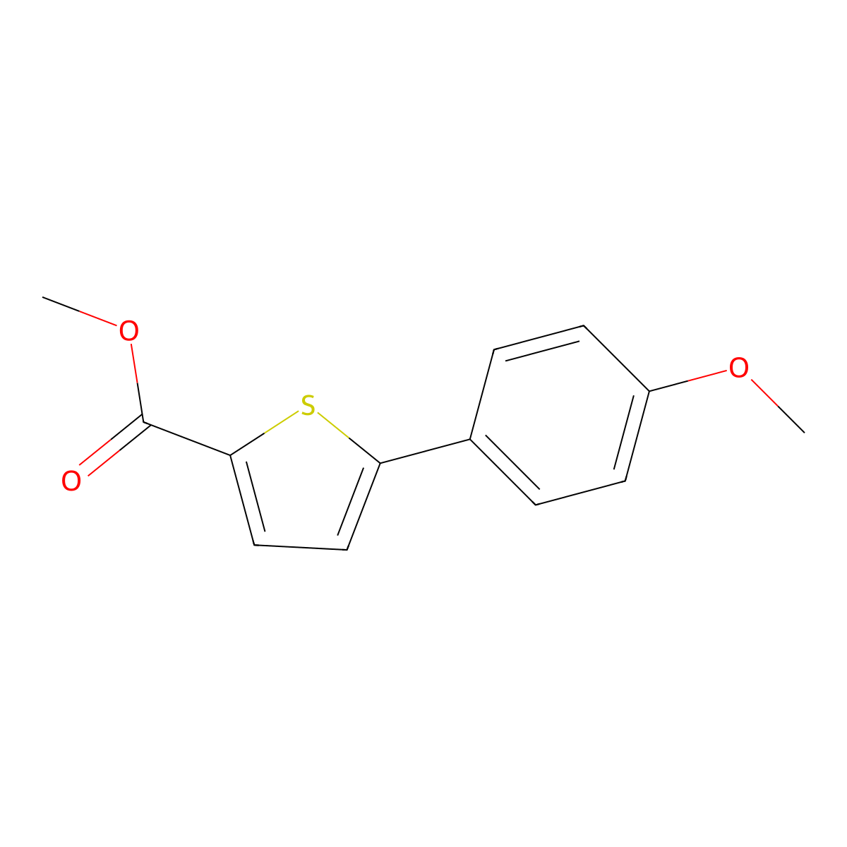 Methyl 5-(4-methoxyphenyl)thiophene-2-carboxylate molecular structure, CAS 69202-21-7