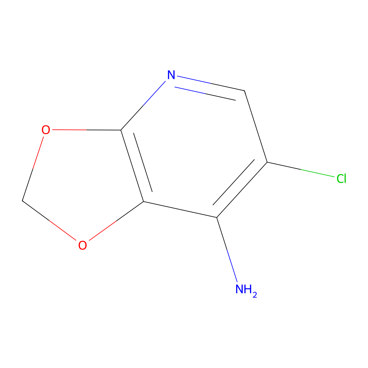 6-chloro-2H-[1,3]dioxolo[4,5-b]pyridin-7-amine molecular structure, CAS 692057-01-5