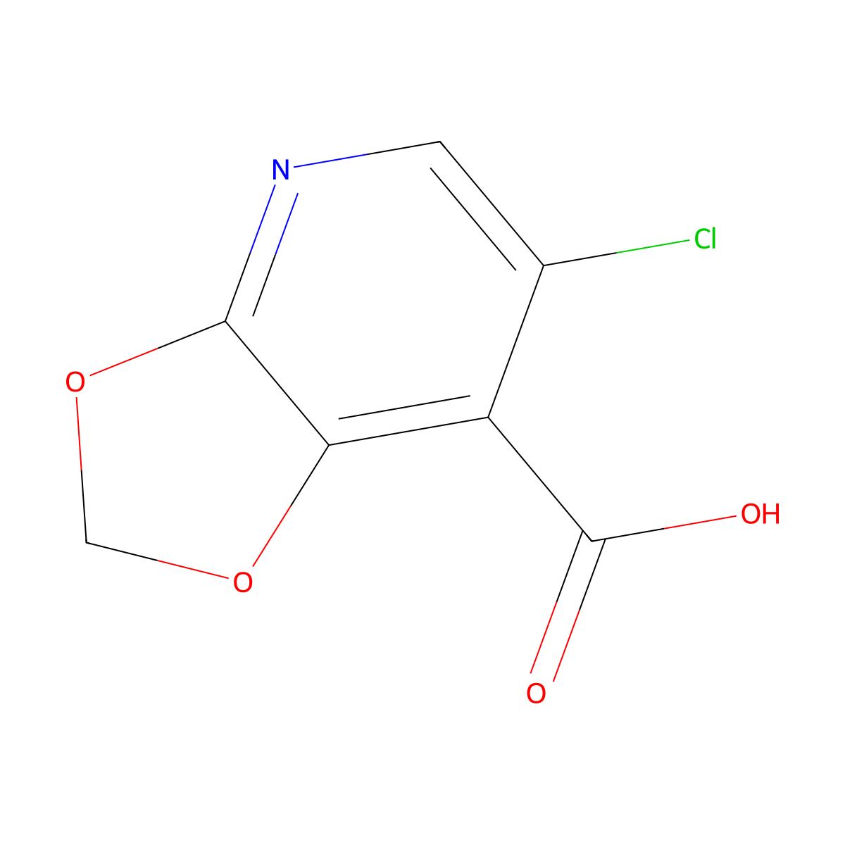 6-Chloro-2H-[1,3]dioxolo[4,5-b]pyridine-7-carboxylic acid molecular structure, CAS 692057-13-9