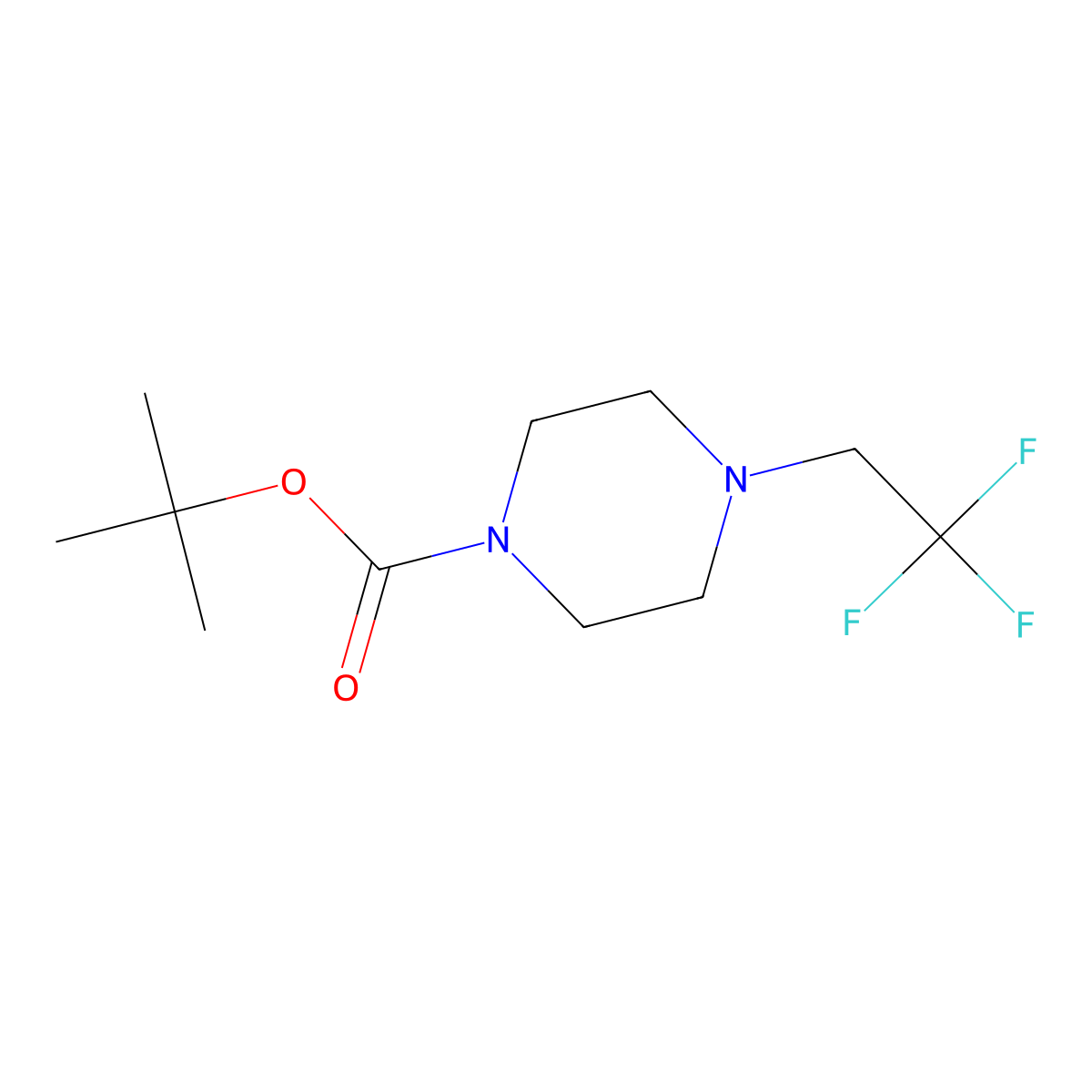 Tert-butyl 4-(2,2,2-trifluoroethyl)piperazine-1-carboxylate molecular structure, CAS 692058-21-2