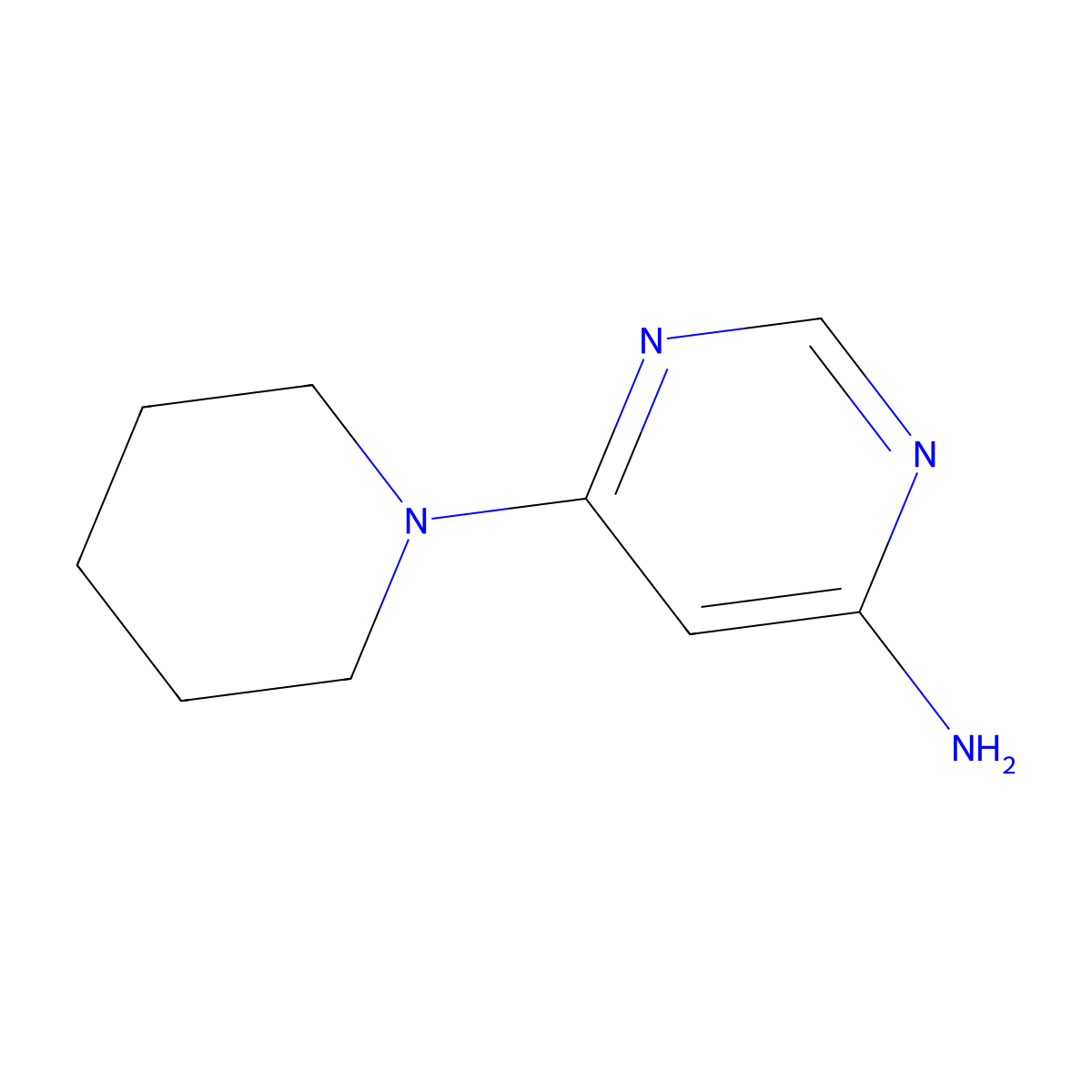 6-(Piperidin-1-yl)pyrimidin-4-amine molecular structure, CAS 69206-89-9