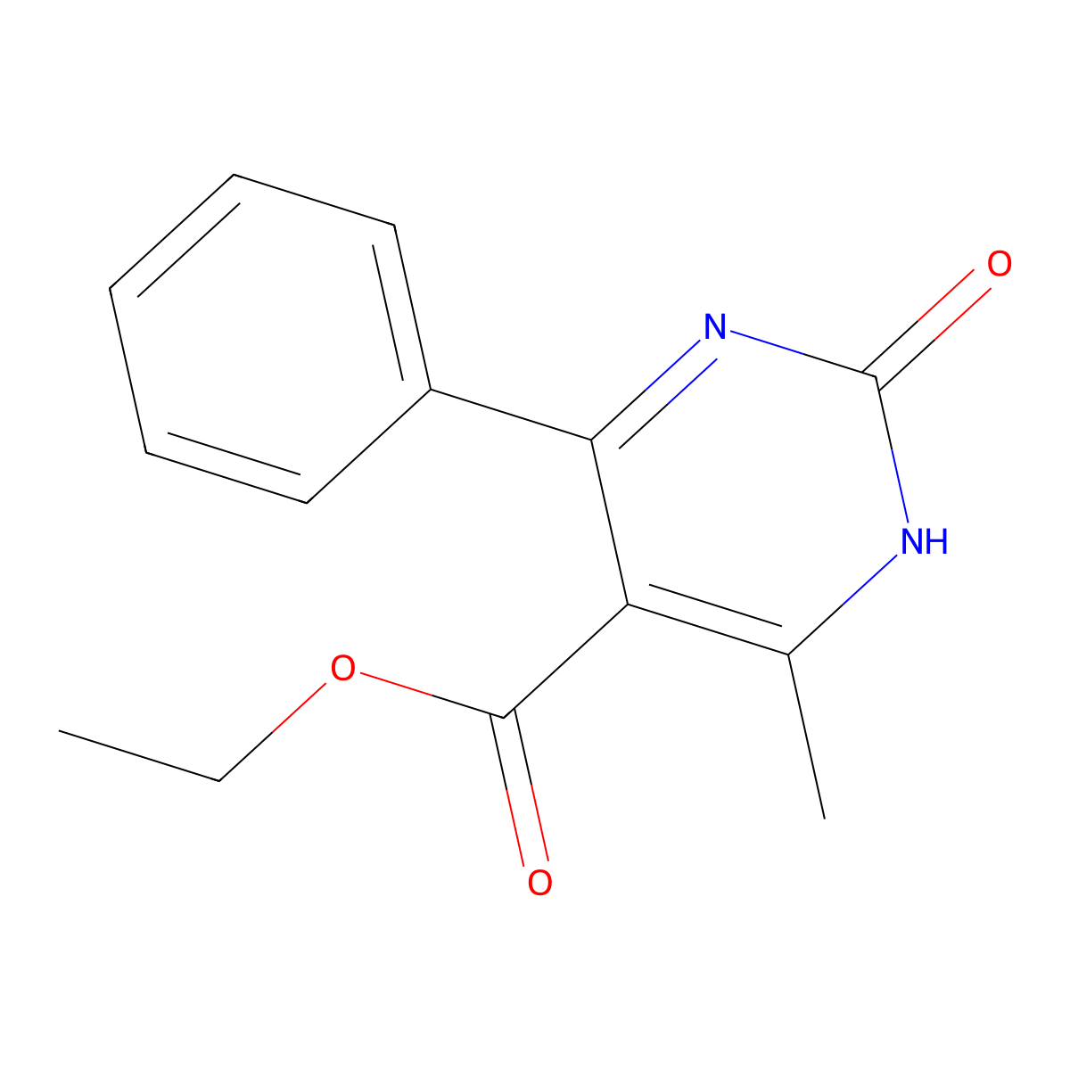 Ethyl 6-methyl-2-oxo-4-phenyl-1,2-dihydropyrimidine-5-carboxylate molecular structure, CAS 69207-36-9
