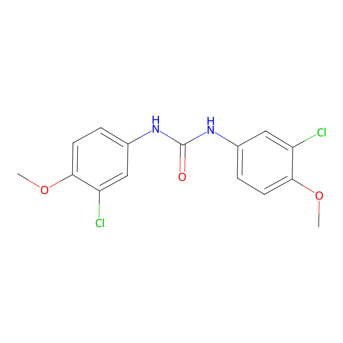 N,N'-Bis(3-chloro-4-methoxyphenyl)urea molecular structure, CAS 69207-53-0