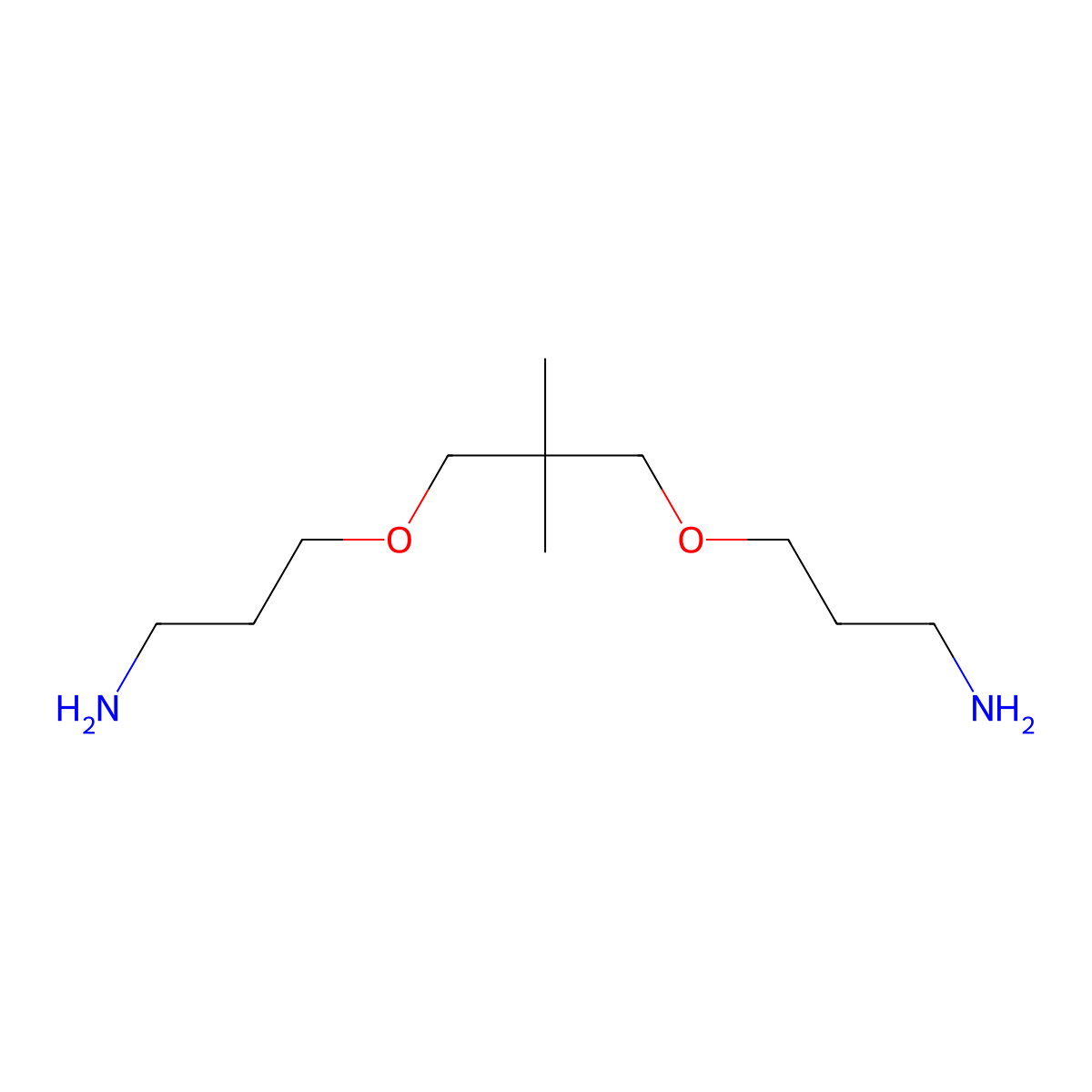 3,3'-((2,2-Dimethylpropane-1,3-diyl)bis(oxy))bispropylamine molecular structure, CAS 6921-05-7