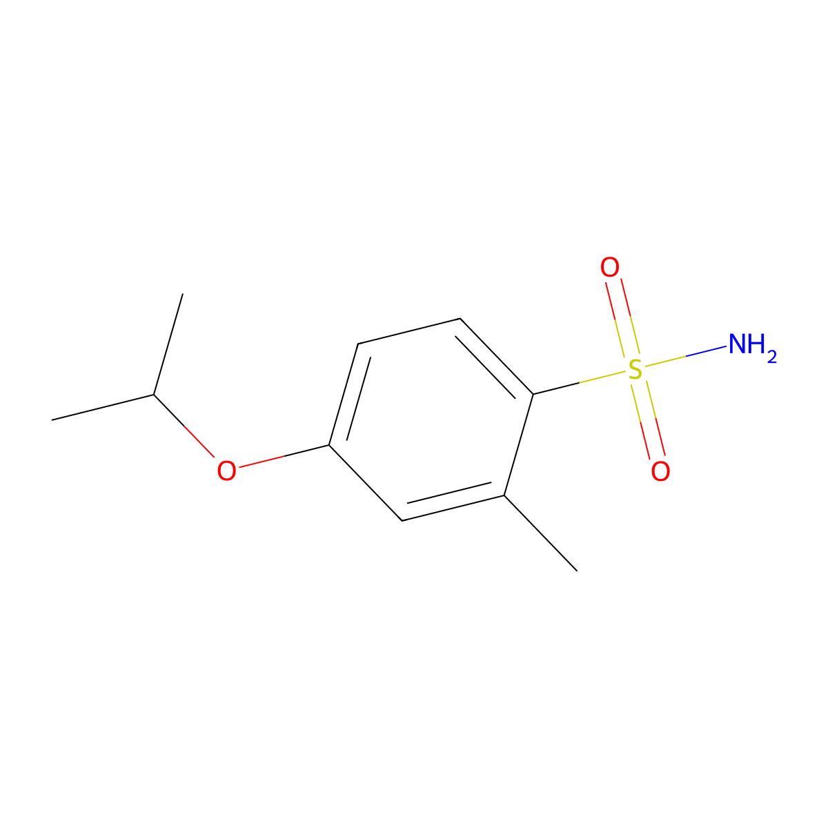 2-Methyl-4-(propan-2-yloxy)benzene-1-sulfonamide molecular structure, CAS 69210-51-1