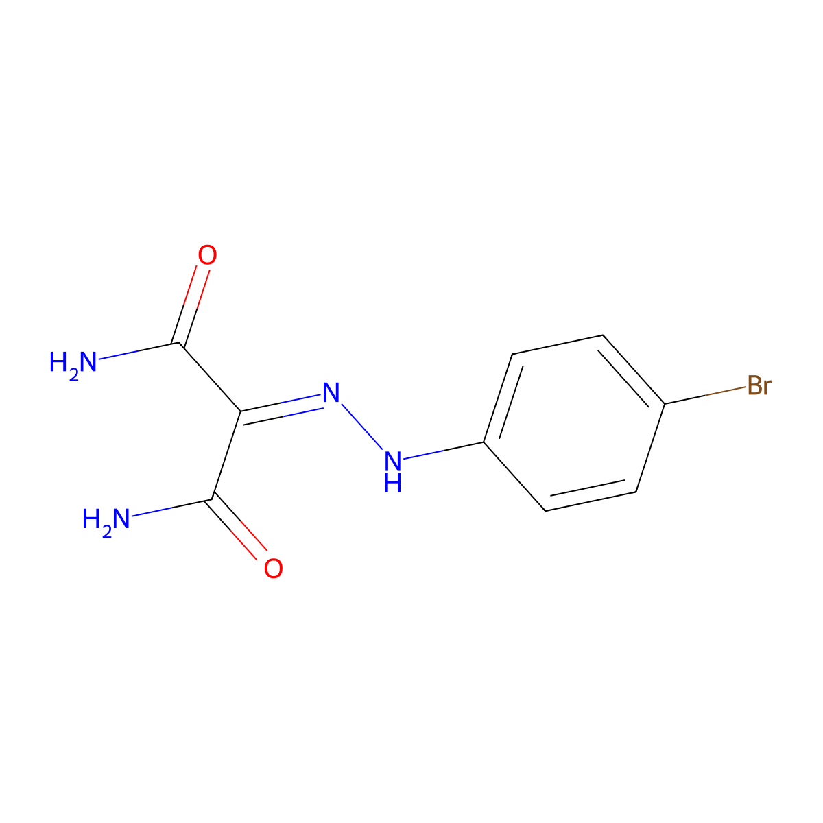 2-[(4-Bromophenyl)hydrazinylidene]propanediamide molecular structure, CAS 69211-01-4