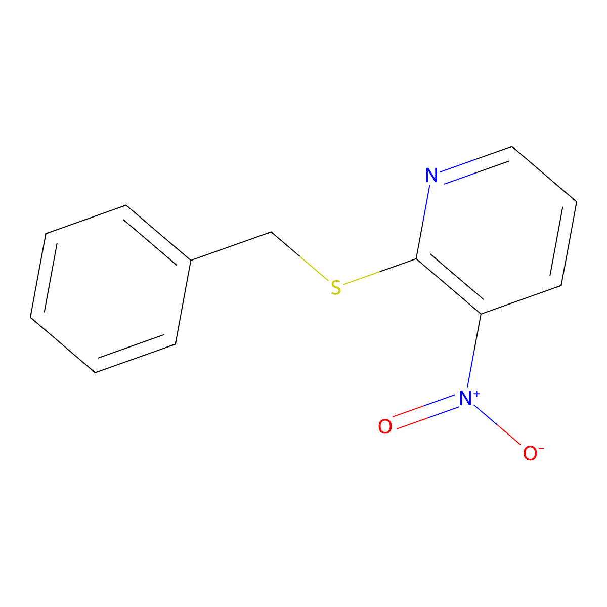 2-(Benzylthio)-3-nitropyridine molecular structure, CAS 69212-31-3