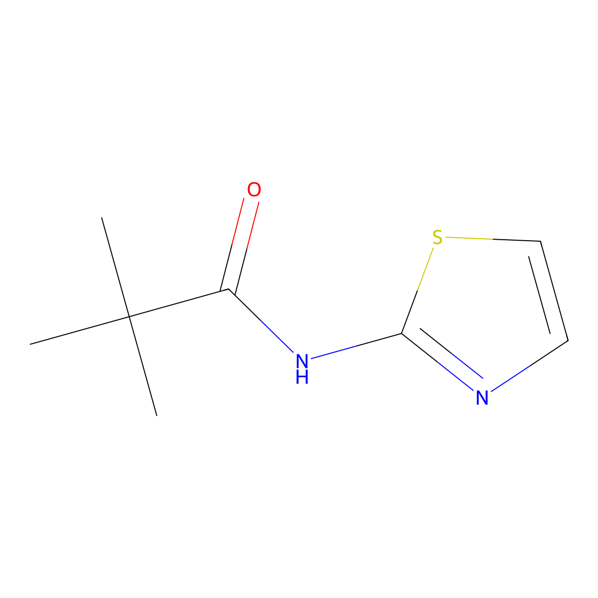 2,2-dimethyl-N-(1,3-thiazol-2-yl)propanamide molecular structure, CAS 69212-62-0