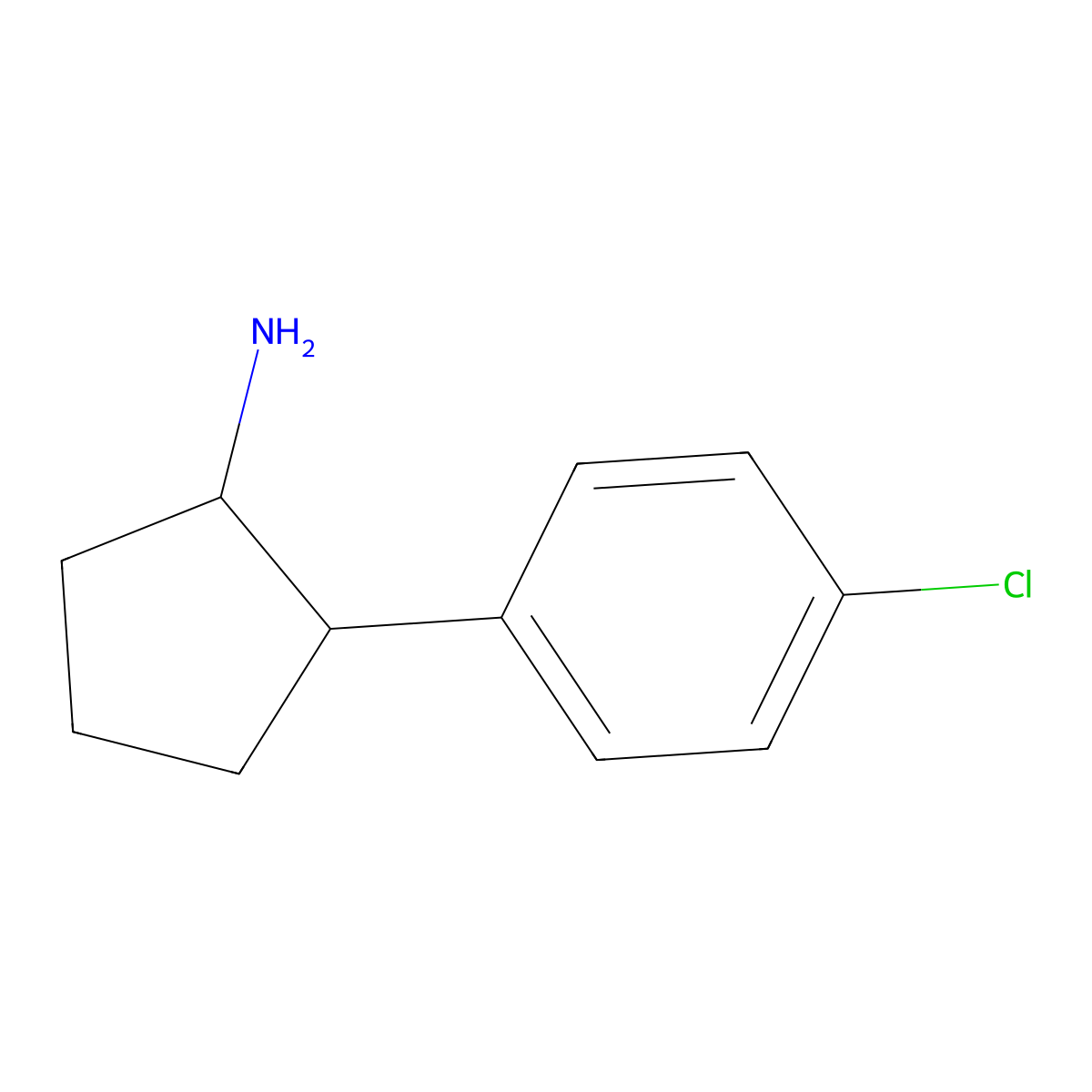 2-(4-Chlorophenyl)cyclopentan-1-amine molecular structure, CAS 69214-02-4