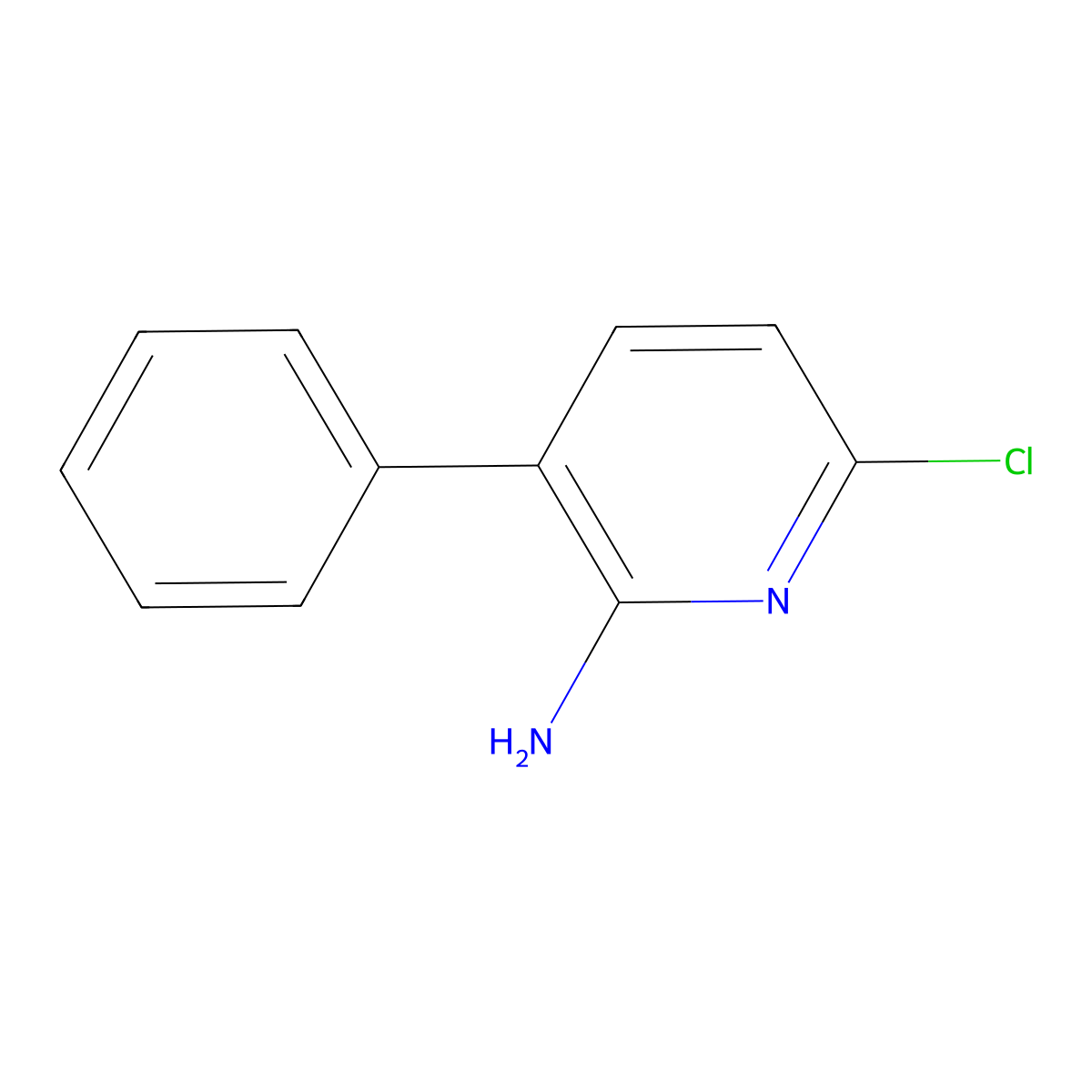 2-Amino-6-chloro-3-phenylpyridine molecular structure, CAS 69214-19-3