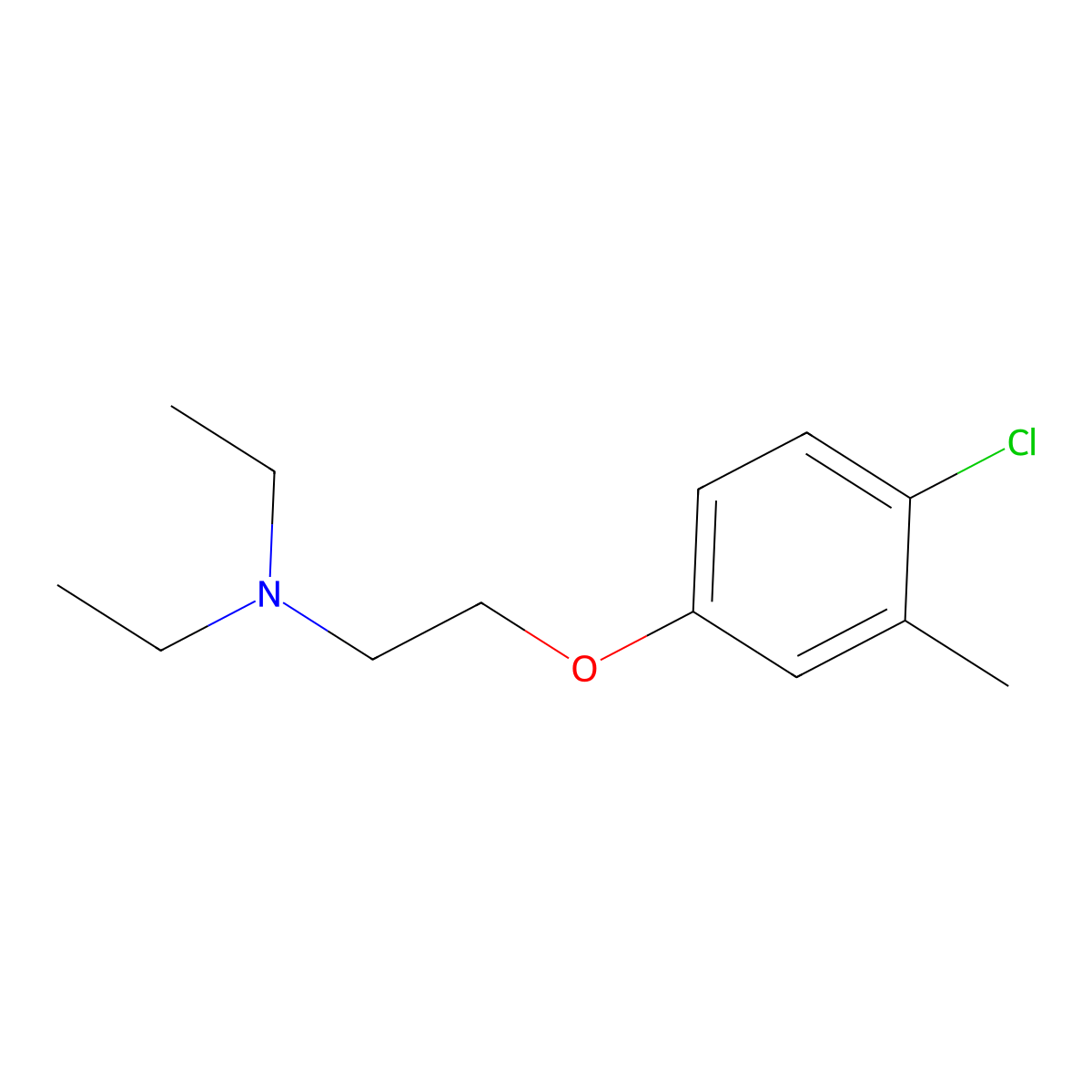 2-(4-Chloro-3-methylphenoxy)-N,N-diethylethan-1-amine molecular structure, CAS 69217-28-3