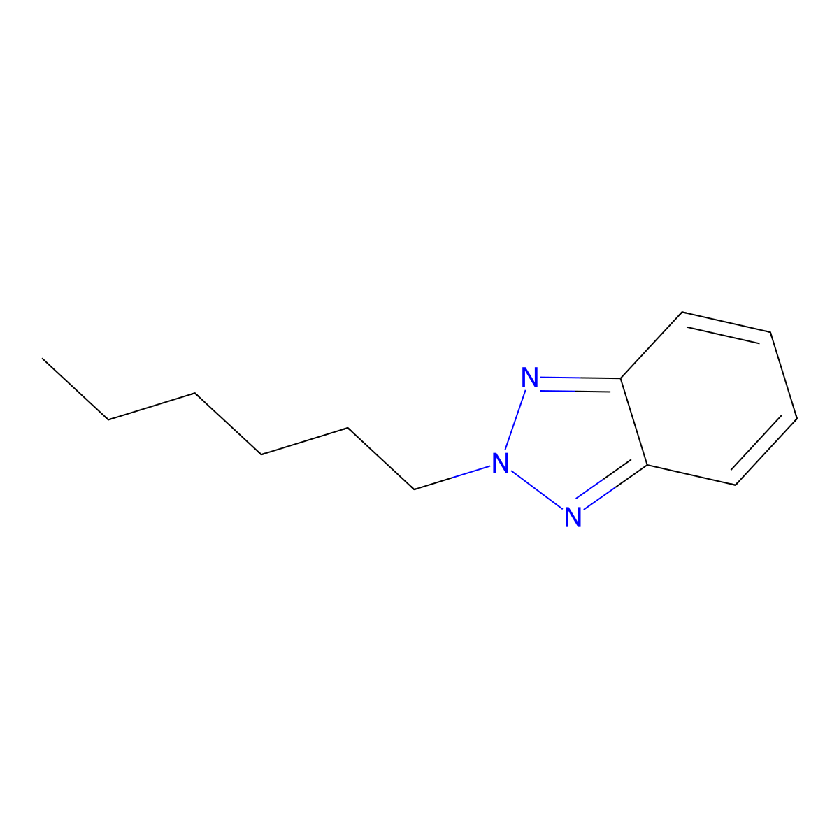 2-Hexyl-2H-1,2,3-benzotriazole molecular structure, CAS 69218-28-6