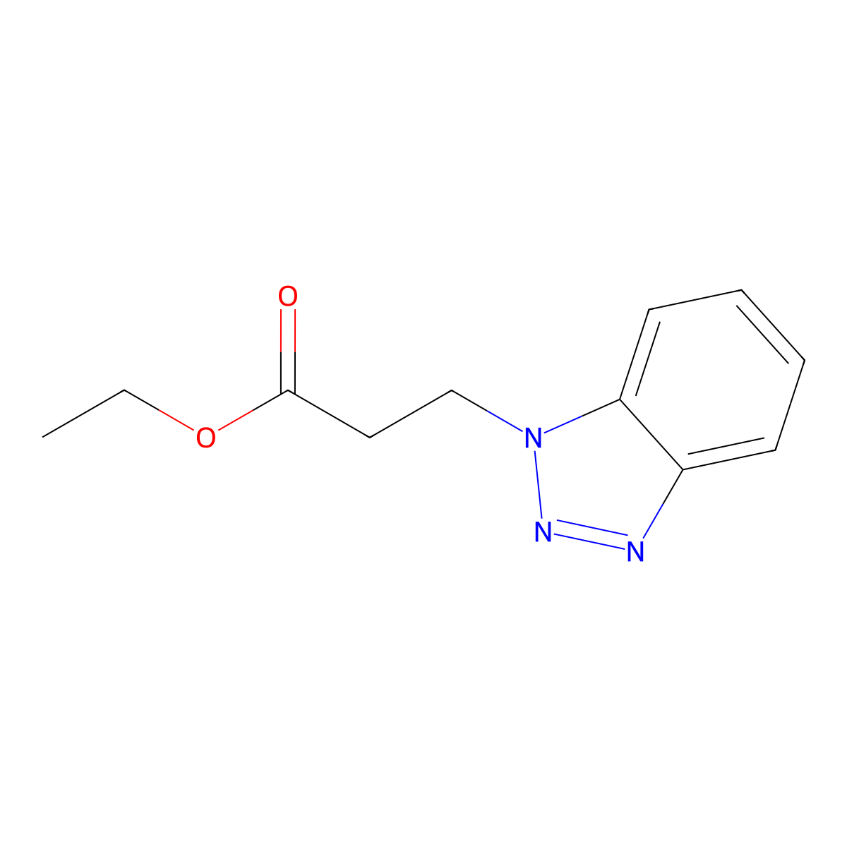 Ethyl 3-(1H-1,2,3-benzotriazol-1-yl)propanoate molecular structure, CAS 69218-47-9