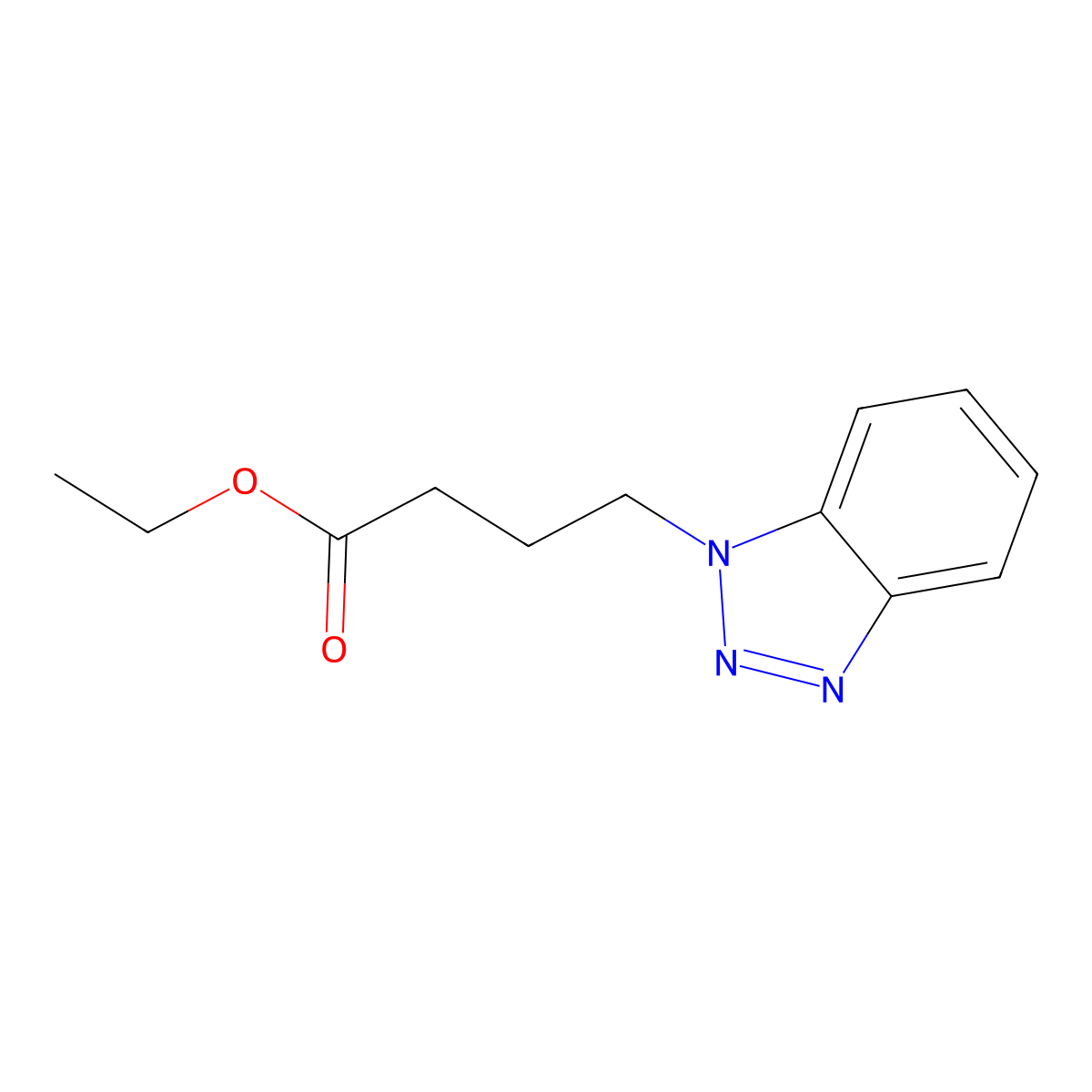 Ethyl 4-(1H-benzo[d][1,2,3]triazol-1-yl)butanoate molecular structure, CAS 69218-48-0