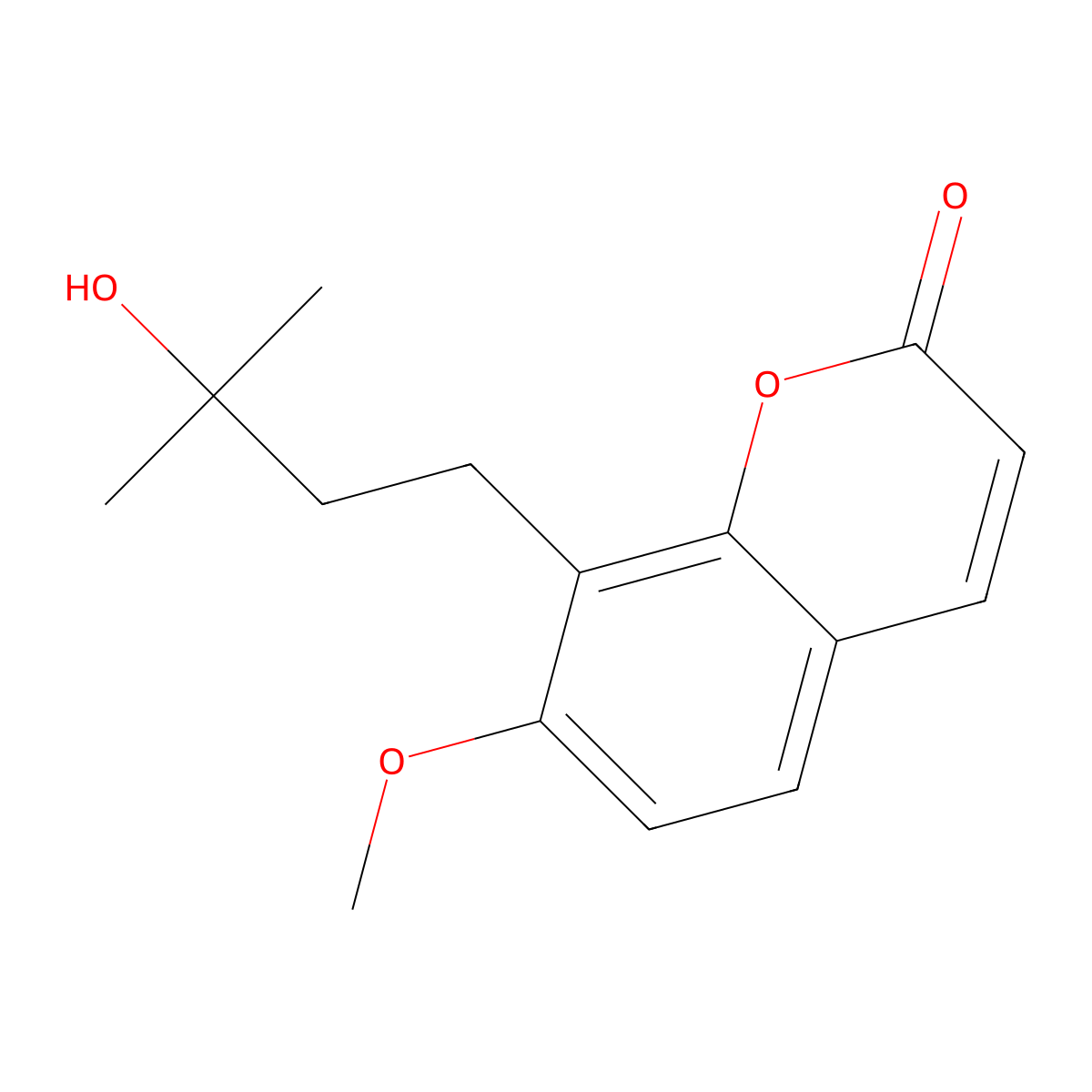 Osthol hydrate molecular structure, CAS 69219-24-5