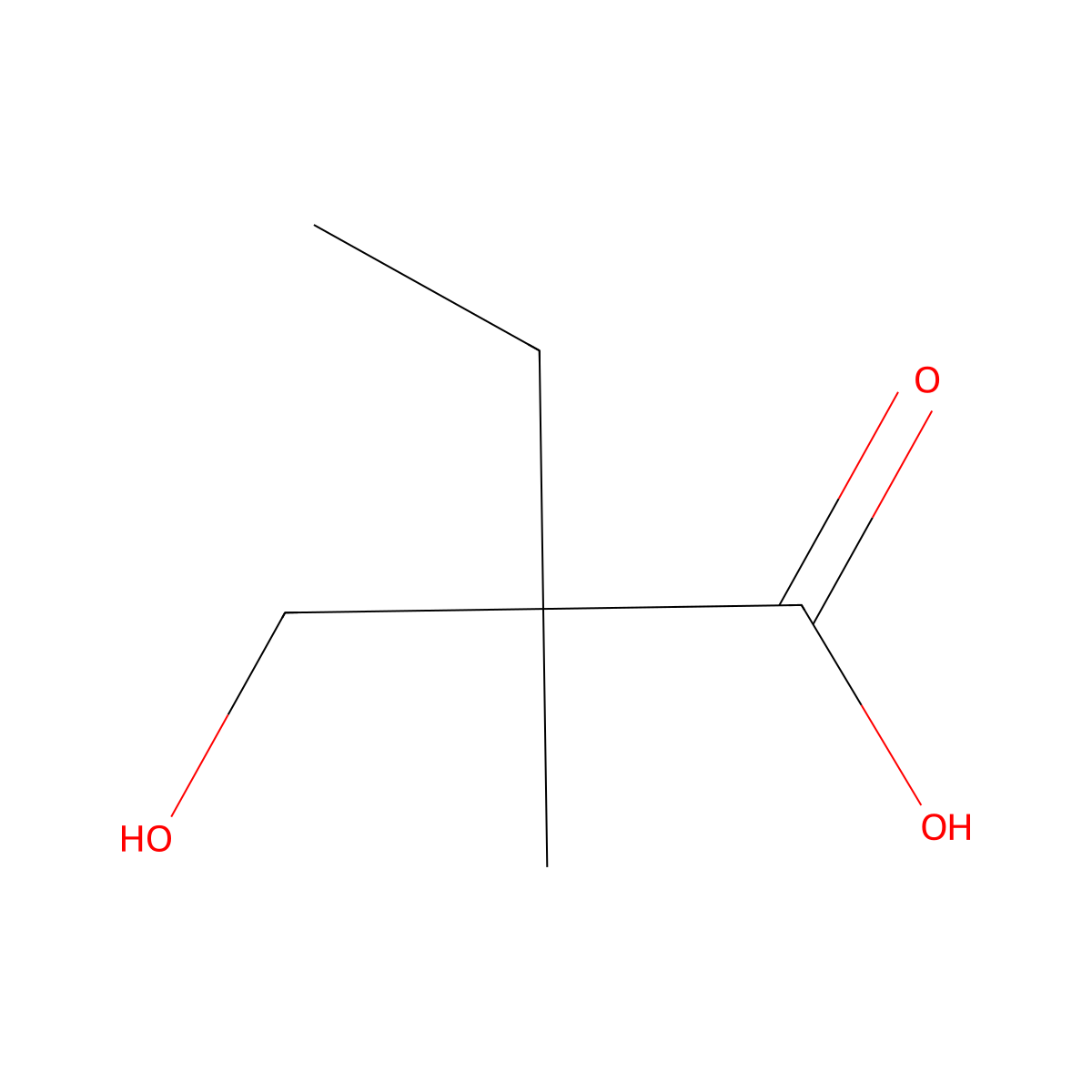 2-(Hydroxymethyl)-2-methylbutanoic acid molecular structure, CAS 6922-55-0