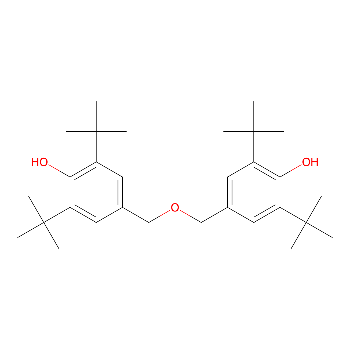 Di-(3,5-di-tert-butyl-4-hydroxybenzyl)ether molecular structure, CAS 6922-60-7