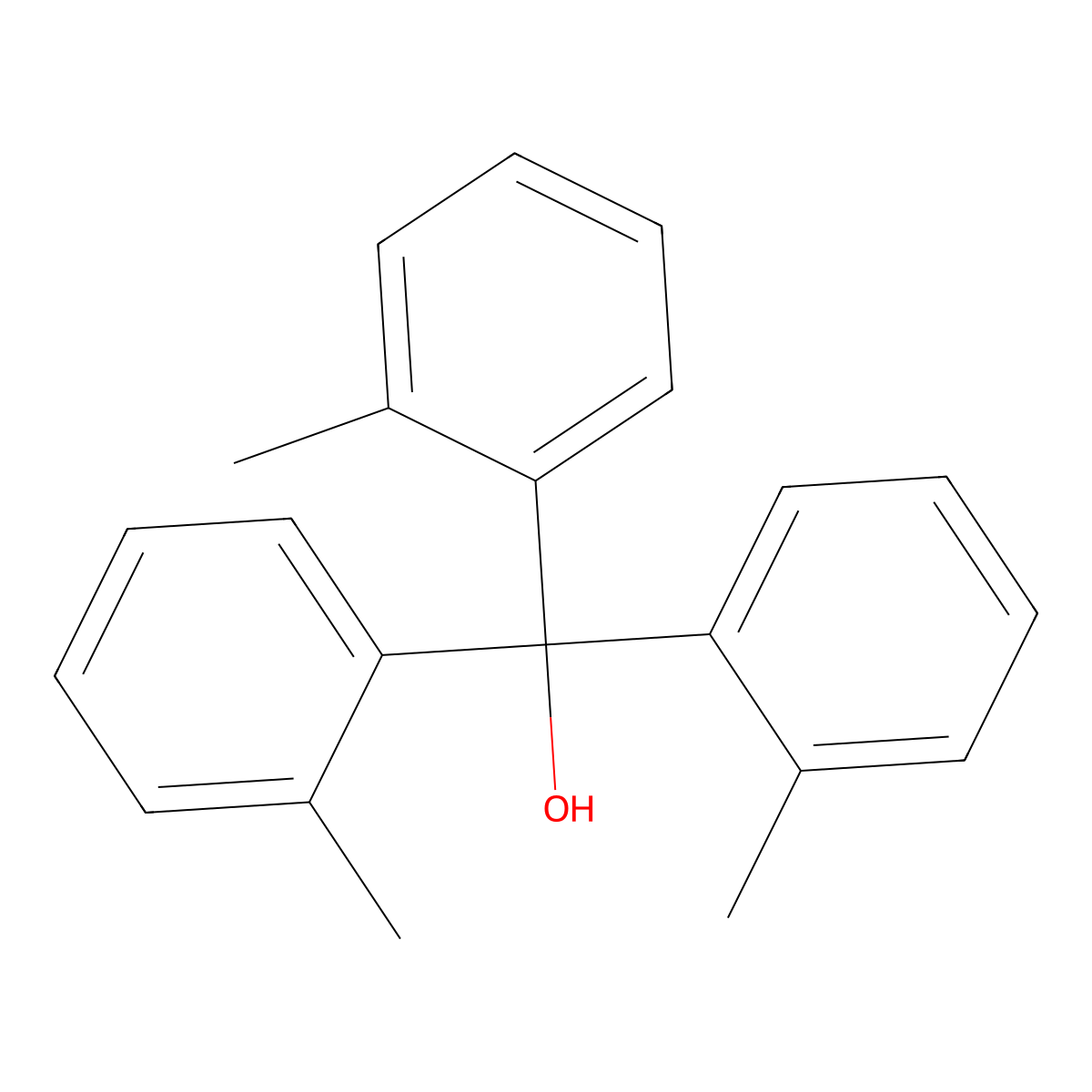Tris(2-methylphenyl)methanol molecular structure, CAS 6922-86-7