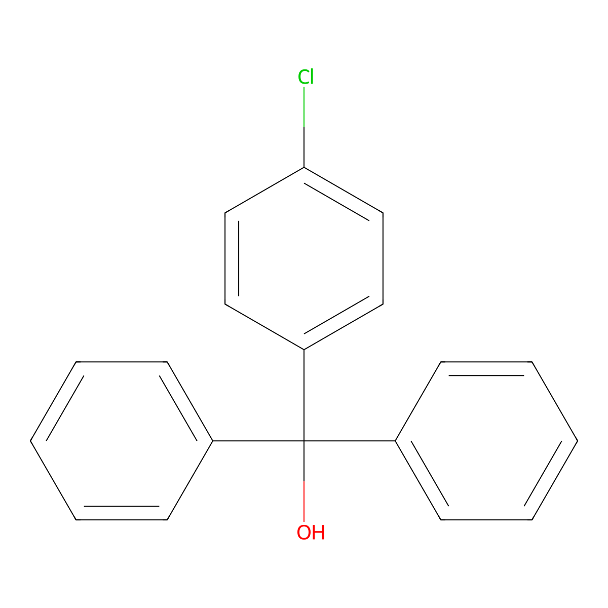 (4-Chlorophenyl)diphenylmethanol molecular structure, CAS 6922-89-0