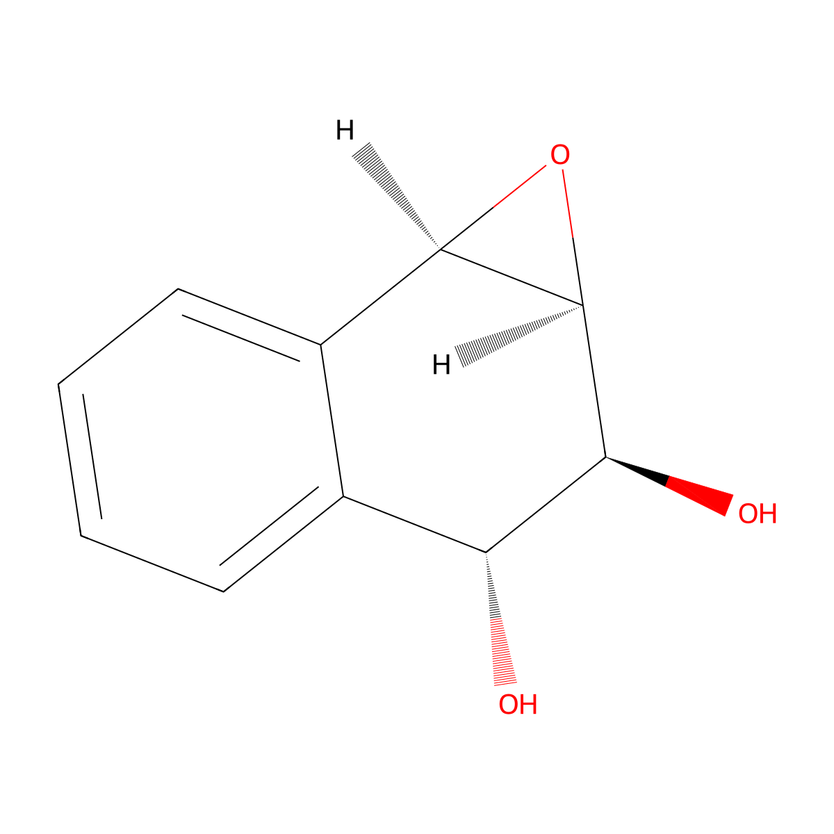 Naphthalene-1,2-diol-3,4-epoxide, anti molecular structure, CAS 69222-28-2