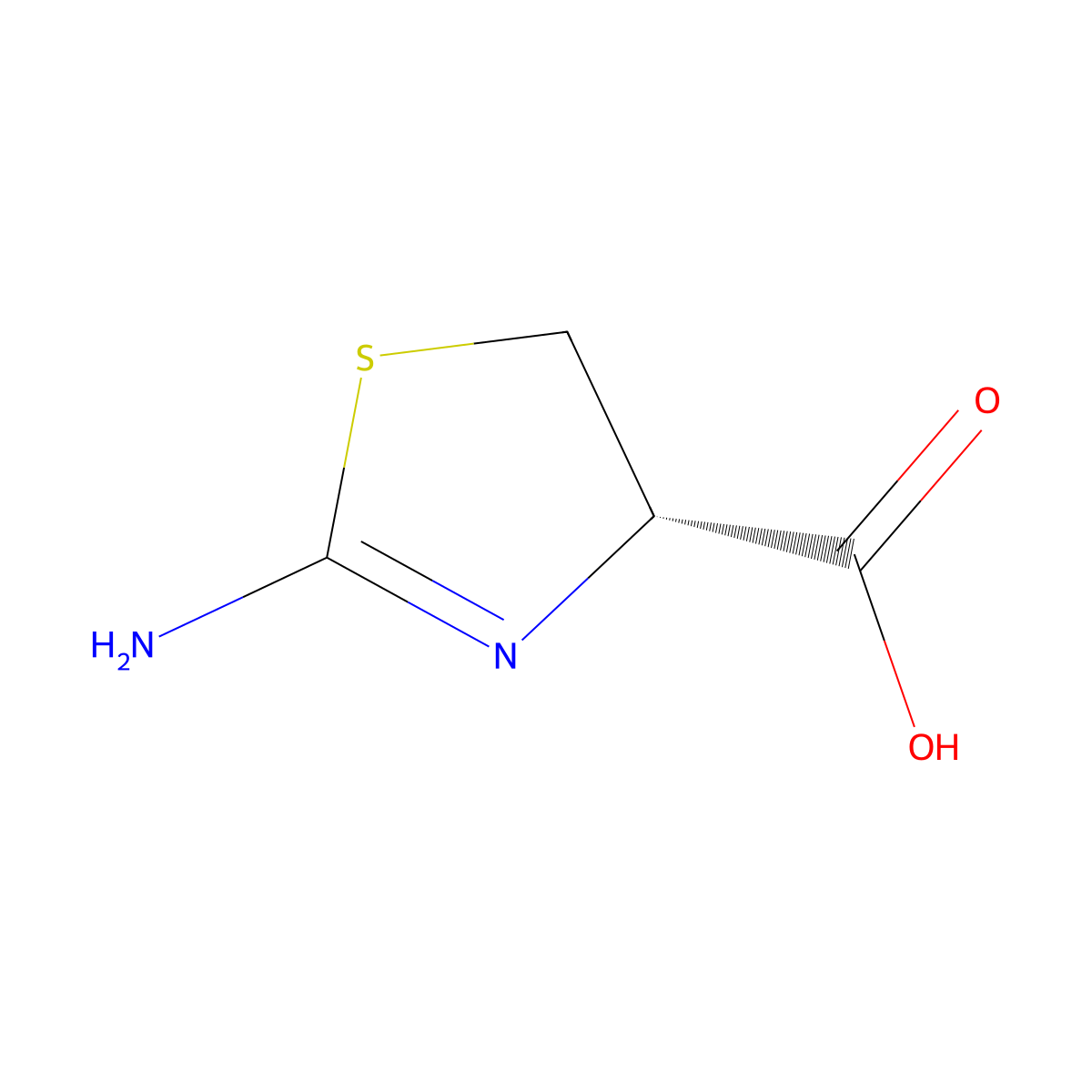 2-Aminothiazoline-4-carboxylic acid, (S)- molecular structure, CAS 69222-97-5