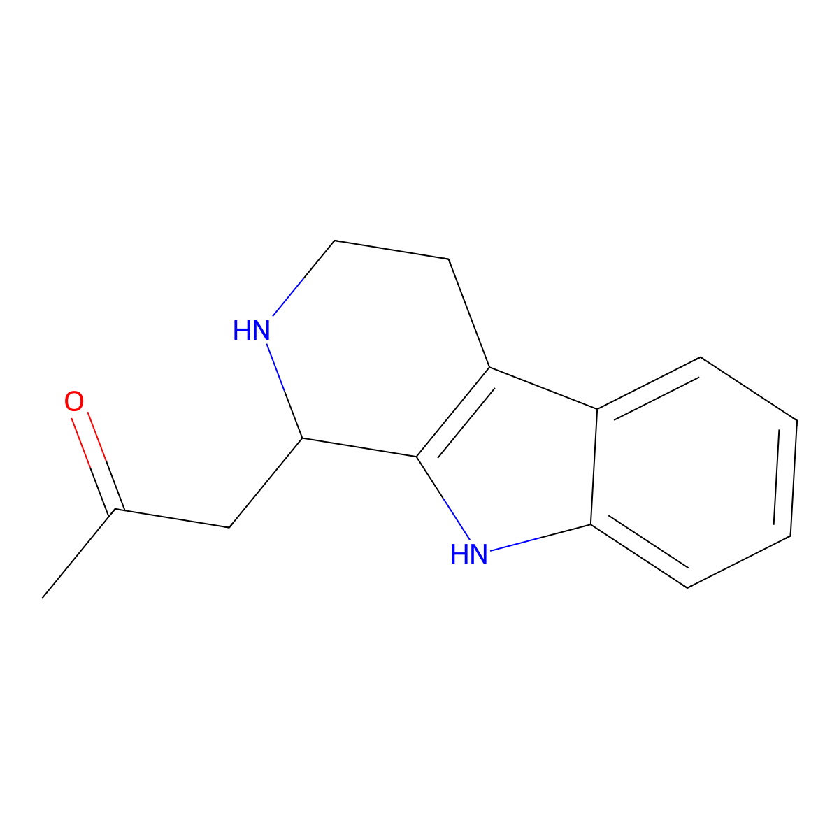 1-(2,3,4,9-Tetrahydro-1H-pyrido(3,4-b)indol-1-yl)-2-propanone molecular structure, CAS 69225-88-3