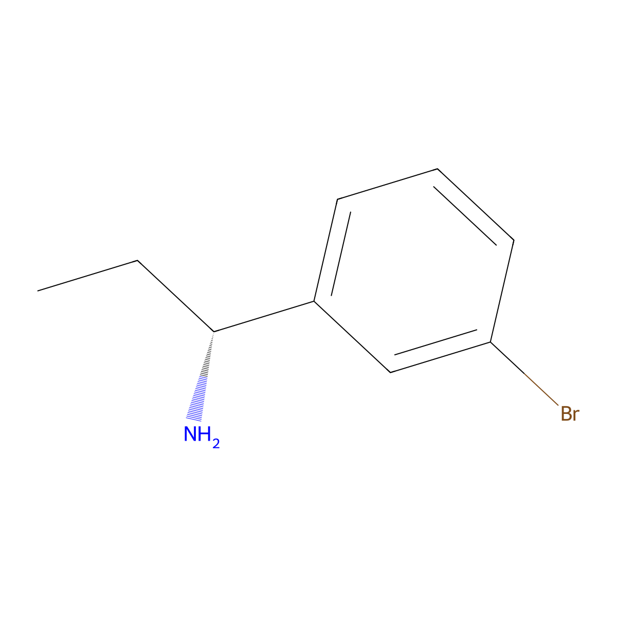 (R)-1-(3-Bromophenyl)propan-1-amine molecular structure, CAS 692257-58-2
