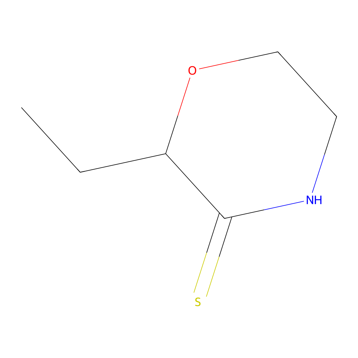 2-Ethyl-5,6-dihydro-2H-1,4-oxazine-3-thiol molecular structure, CAS 69226-15-9