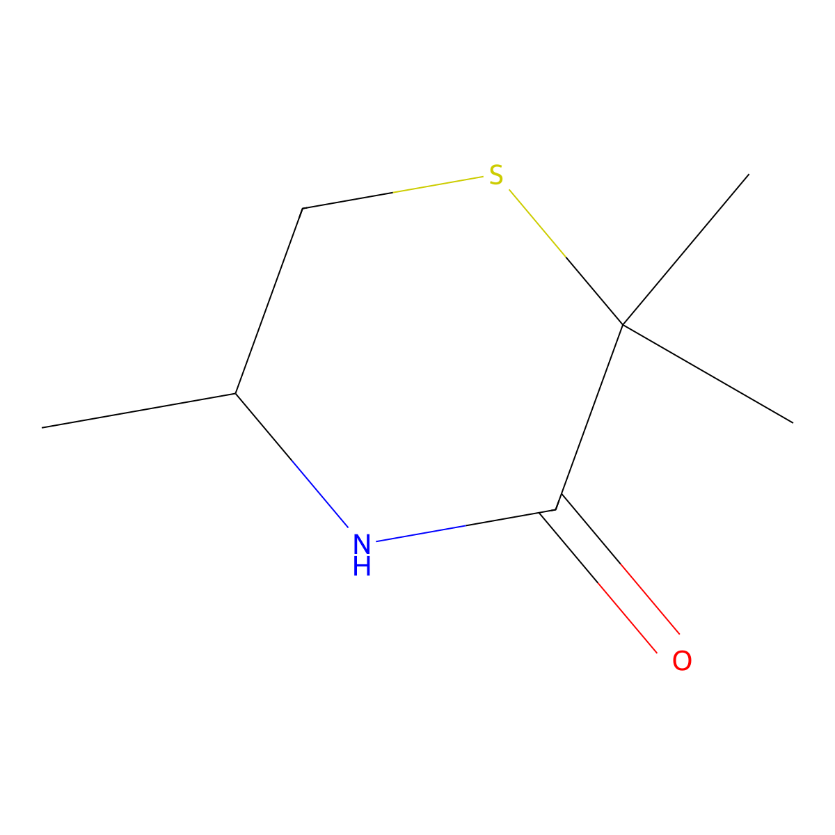 3-Thiomorpholinone, 2,2,5-trimethyl- molecular structure, CAS 69226-24-0