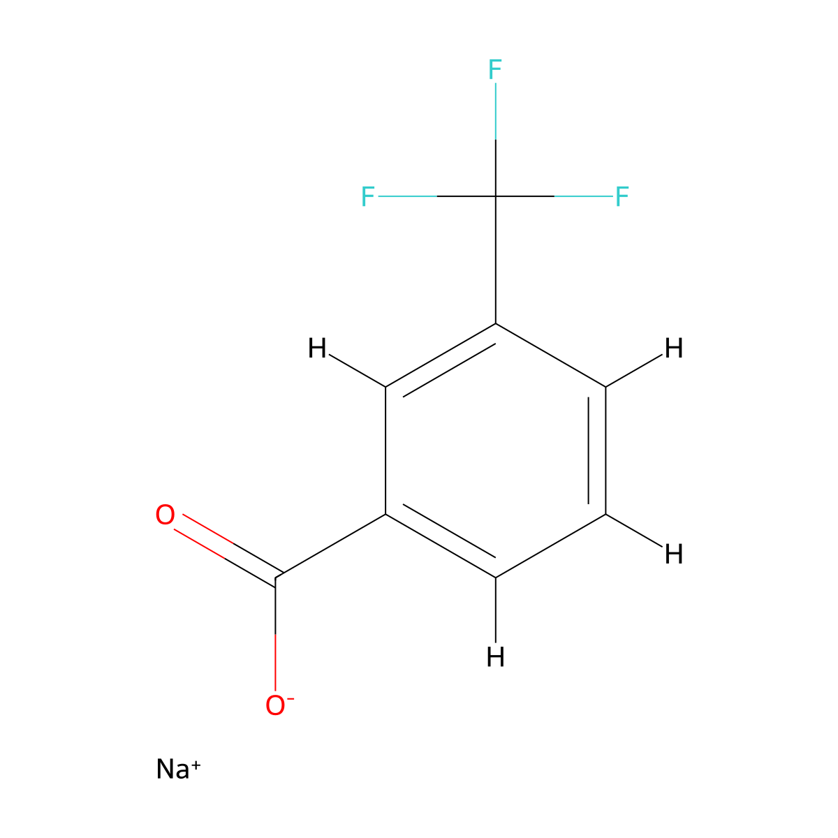 Benzoic acid, 3-(trifluoromethyl)-, sodium salt (1:1) molecular structure, CAS 69226-41-1