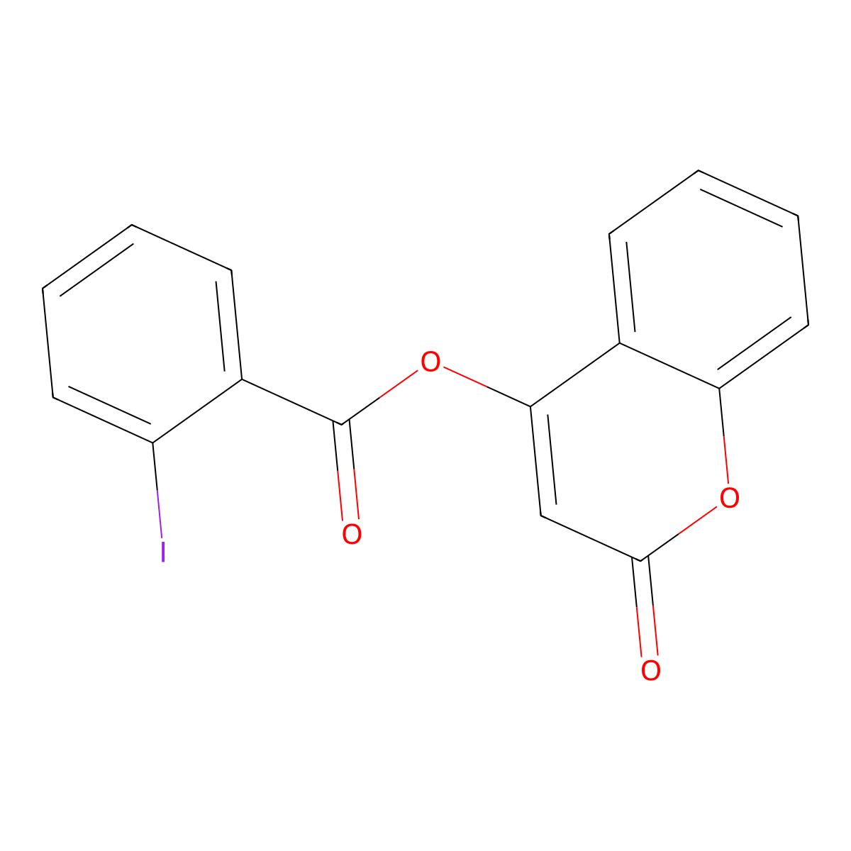 2-oxo-2H-chromen-4-yl 2-iodobenzoate molecular structure, CAS 692260-31-4