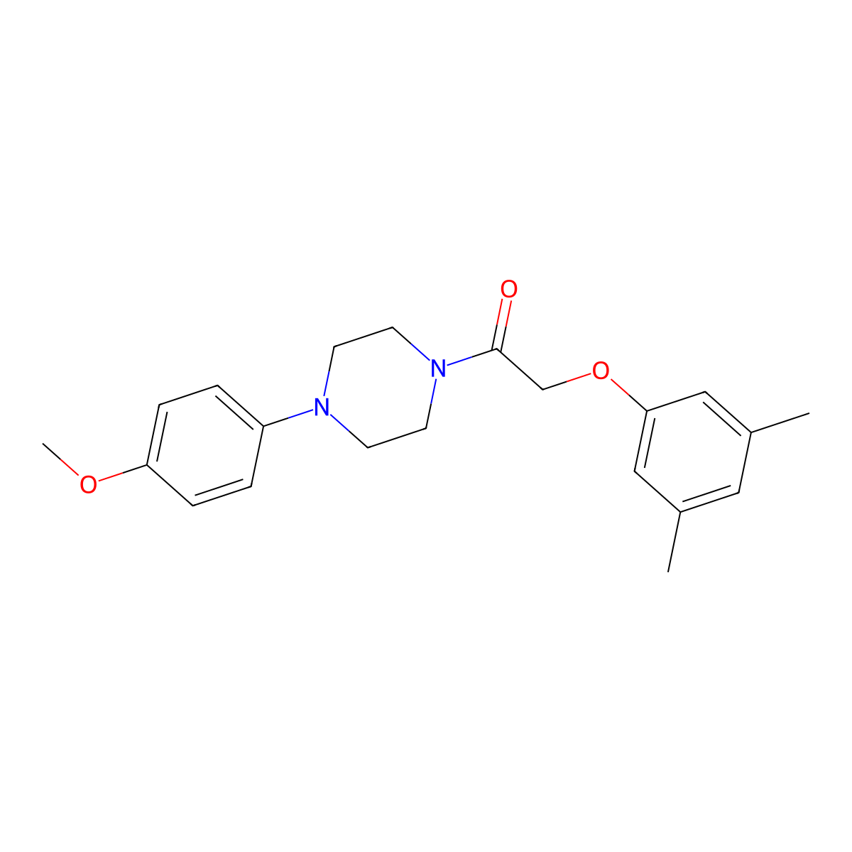 2-(3,5-Dimethylphenoxy)-1-[4-(4-methoxyphenyl)piperazin-1-yl]ethanone molecular structure, CAS 692260-60-9