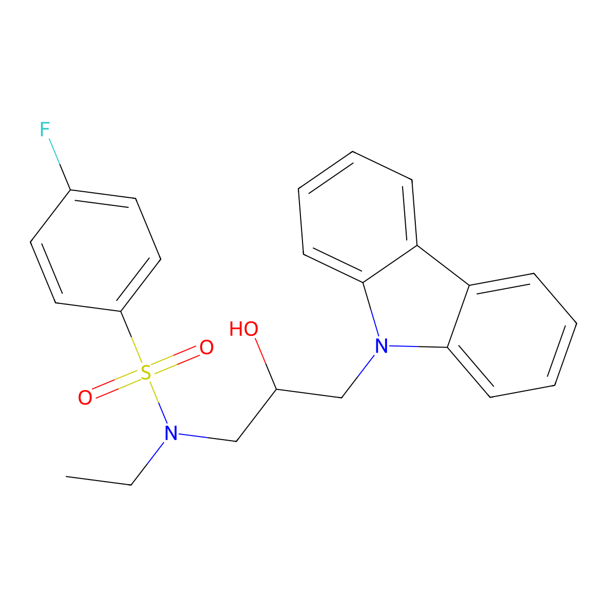N-[3-(9H-carbazol-9-yl)-2-hydroxypropyl]-N-ethyl-4-fluorobenzenesulfonamide molecular structure, CAS 692260-64-3