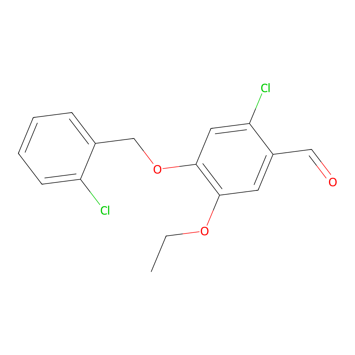 2-Chloro-4-[(2-chlorobenzyl)oxy]-5-ethoxybenzaldehyde molecular structure, CAS 692261-05-5