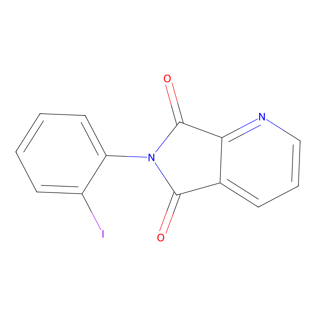 6-(2-iodophenyl)-5H-pyrrolo[3,4-b]pyridine-5,7(6H)-dione molecular structure, CAS 692261-06-6