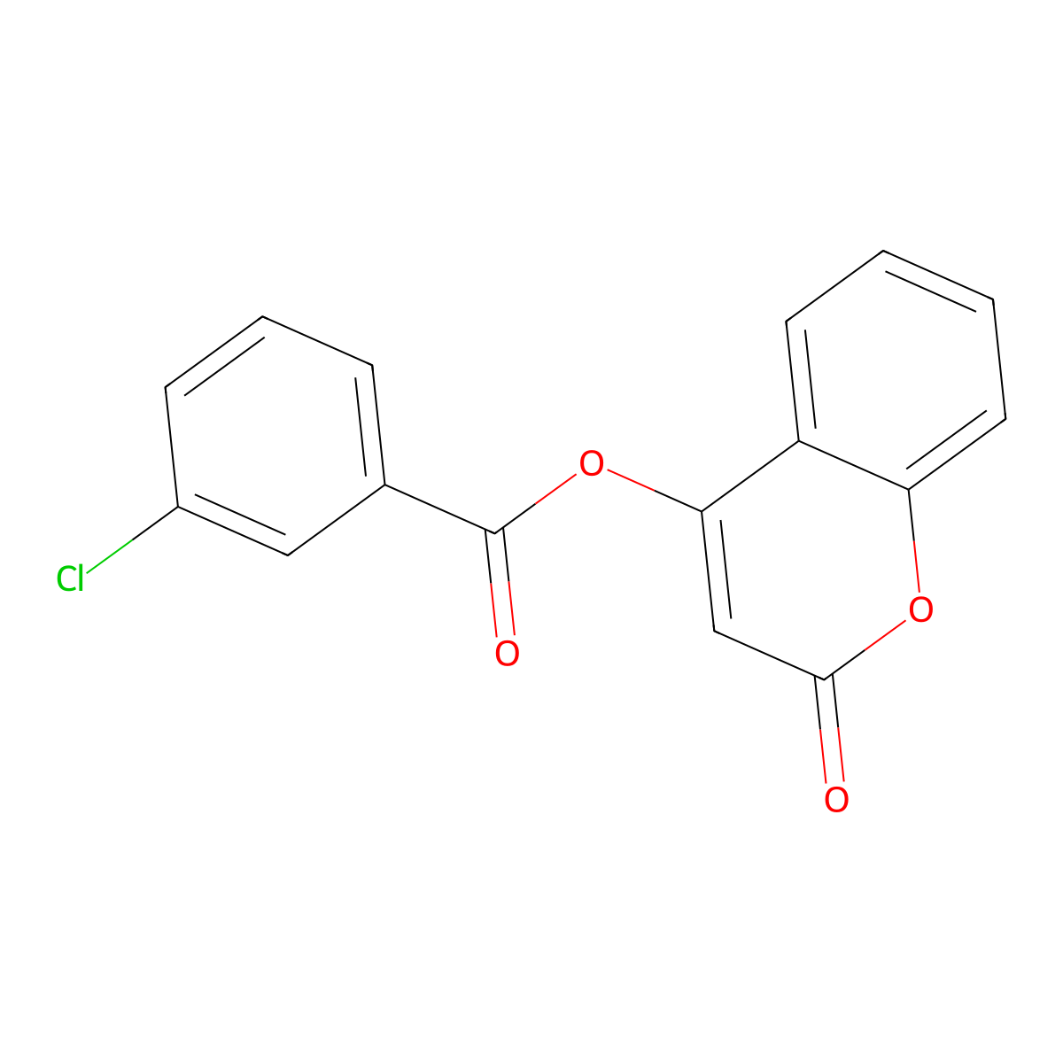2-oxo-2H-chromen-4-yl 3-chlorobenzoate molecular structure, CAS 692261-17-9