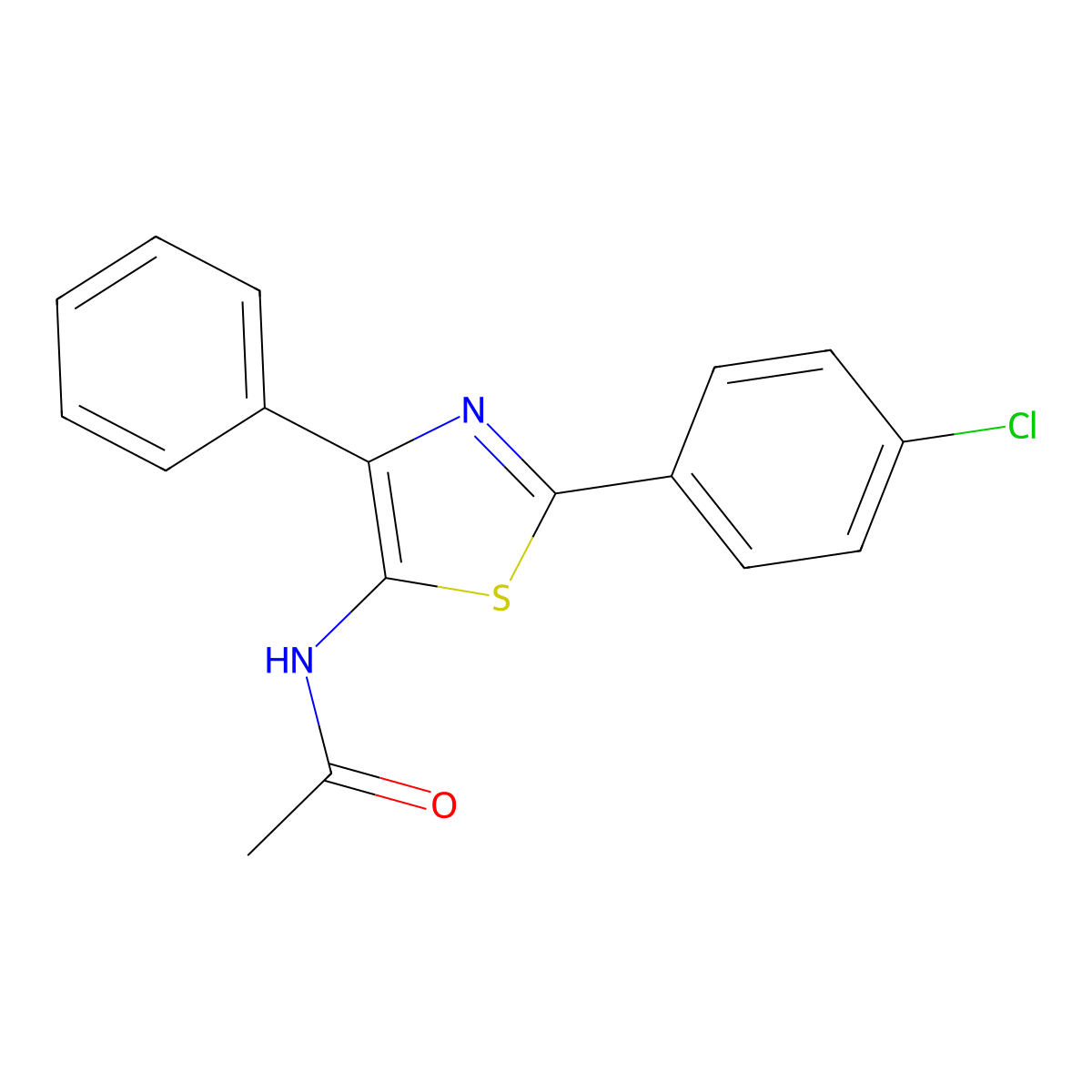 N-[2-(4-chlorophenyl)-4-phenyl-1,3-thiazol-5-yl]acetamide molecular structure, CAS 692261-38-4