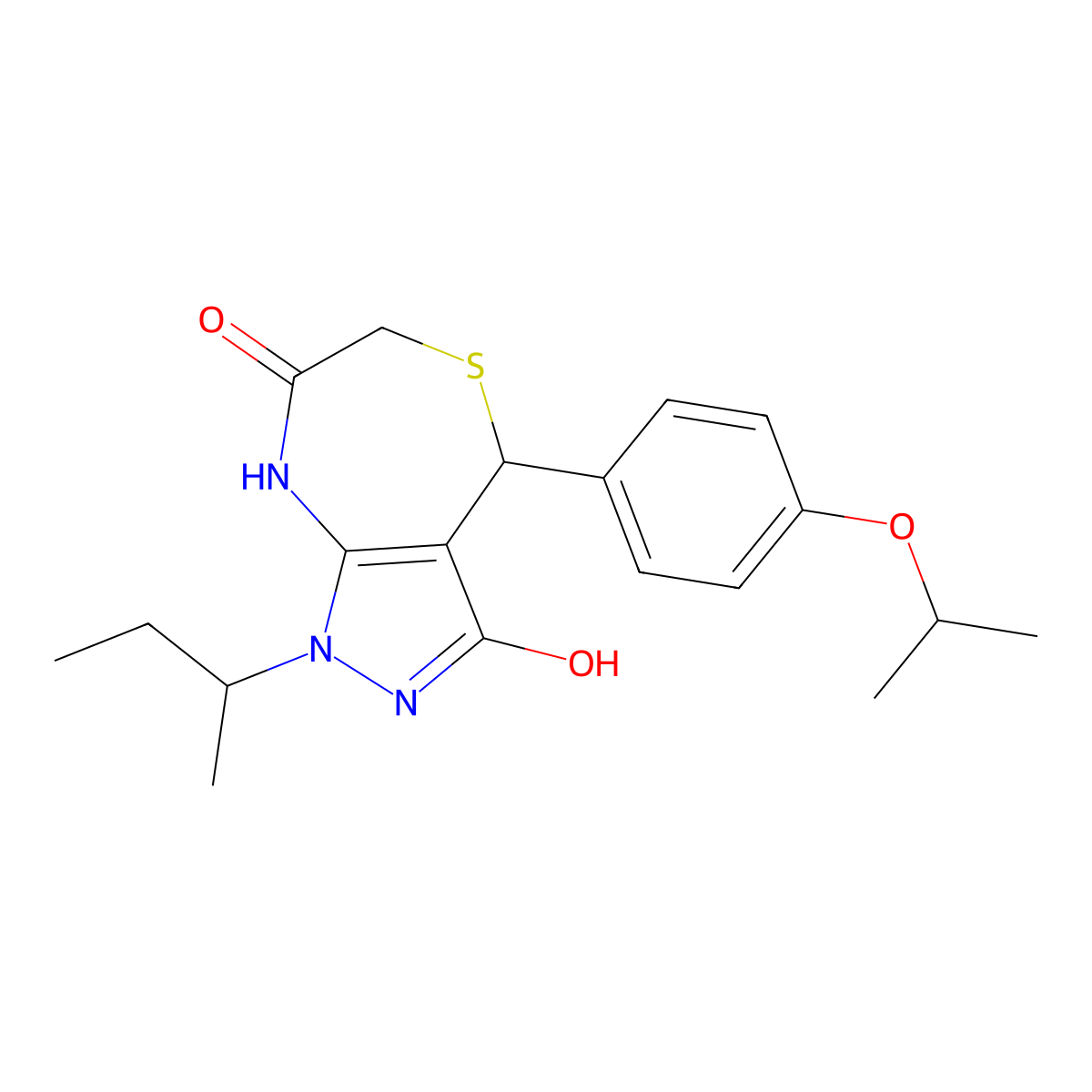 1-butan-2-yl-4-(4-propan-2-yloxyphenyl)-4,8-dihydro-2H-pyrazolo[3,4-e][1,4]thiazepine-3,7-dione molecular structure, CAS 692261-47-5