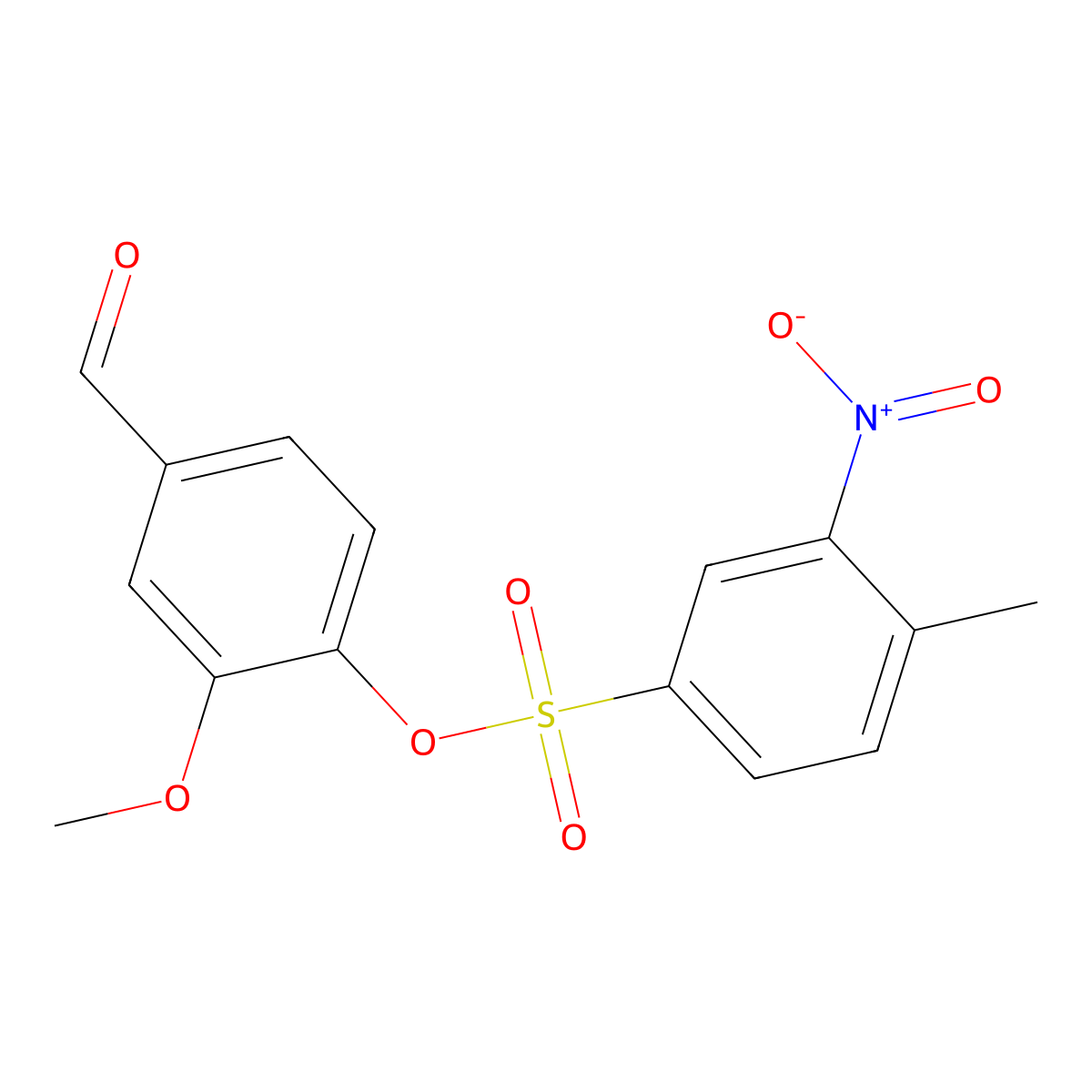4-Formyl-2-methoxyphenyl 4-methyl-3-nitrobenzenesulfonate molecular structure, CAS 692261-49-7