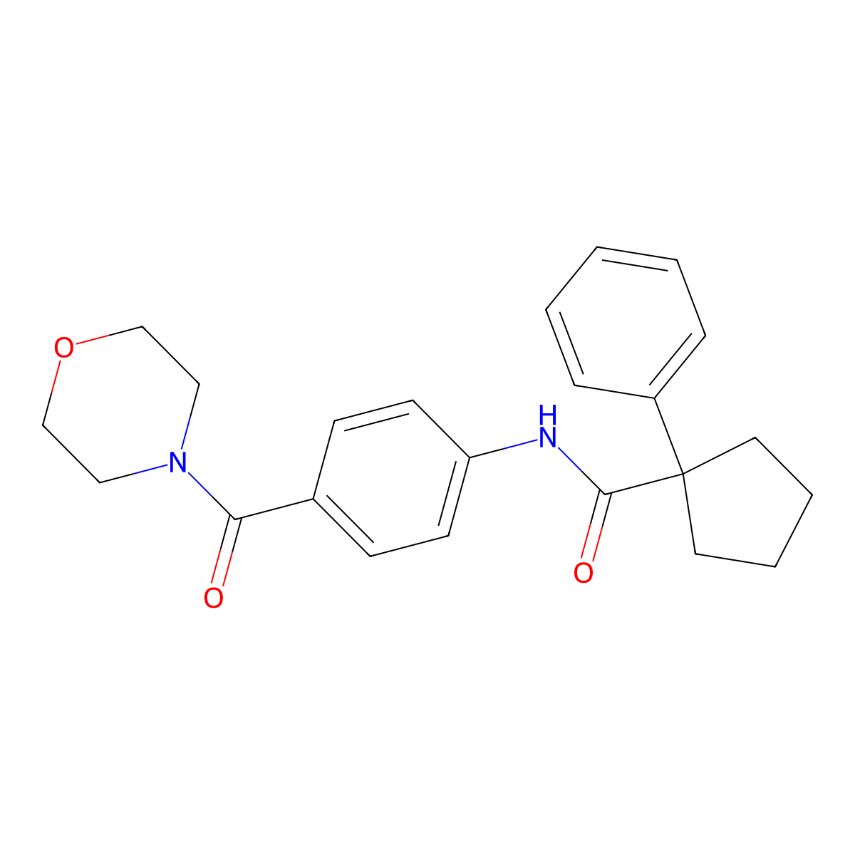 N-[4-(morpholine-4-carbonyl)phenyl]-1-phenylcyclopentane-1-carboxamide molecular structure, CAS 692261-91-9
