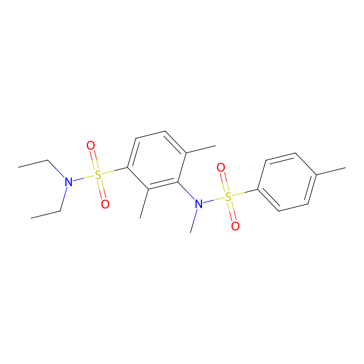 N,N-diethyl-2,4-dimethyl-3-[methyl-(4-methylphenyl)sulfonylamino]benzenesulfonamide molecular structure, CAS 692262-35-4