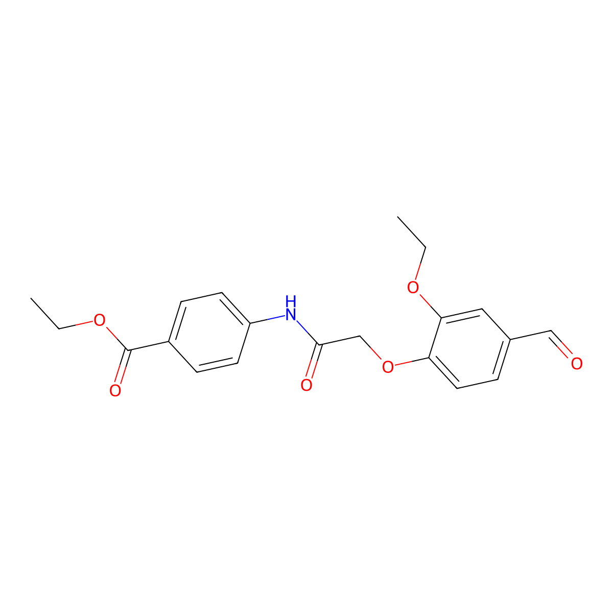 Ethyl 4-{[(2-ethoxy-4-formylphenoxy)acetyl]amino}benzoate molecular structure, CAS 692262-39-8